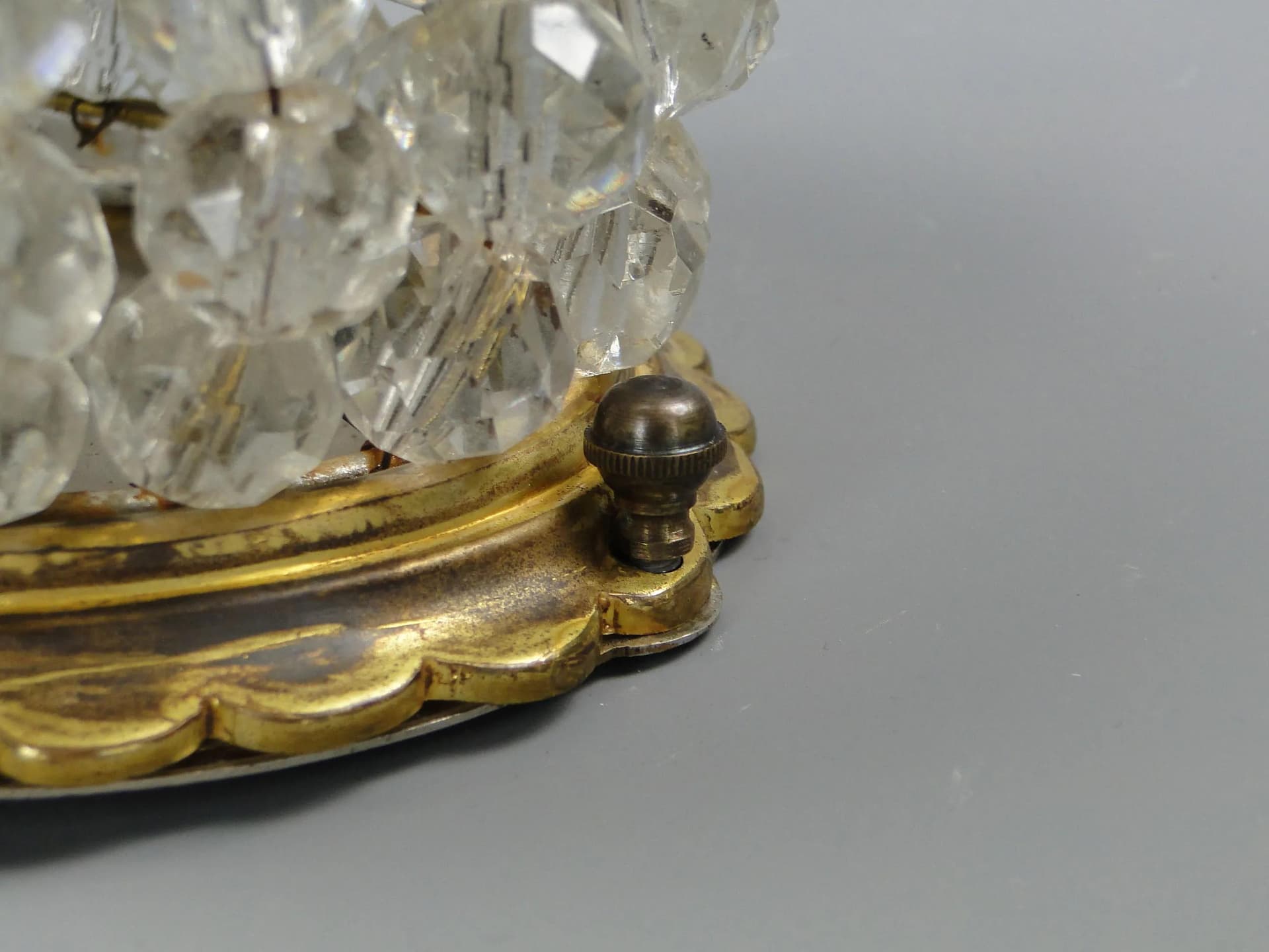 Palace wall sconce, golden, gilded bronze, crystal glass, Italy, early 20th c. - 12119