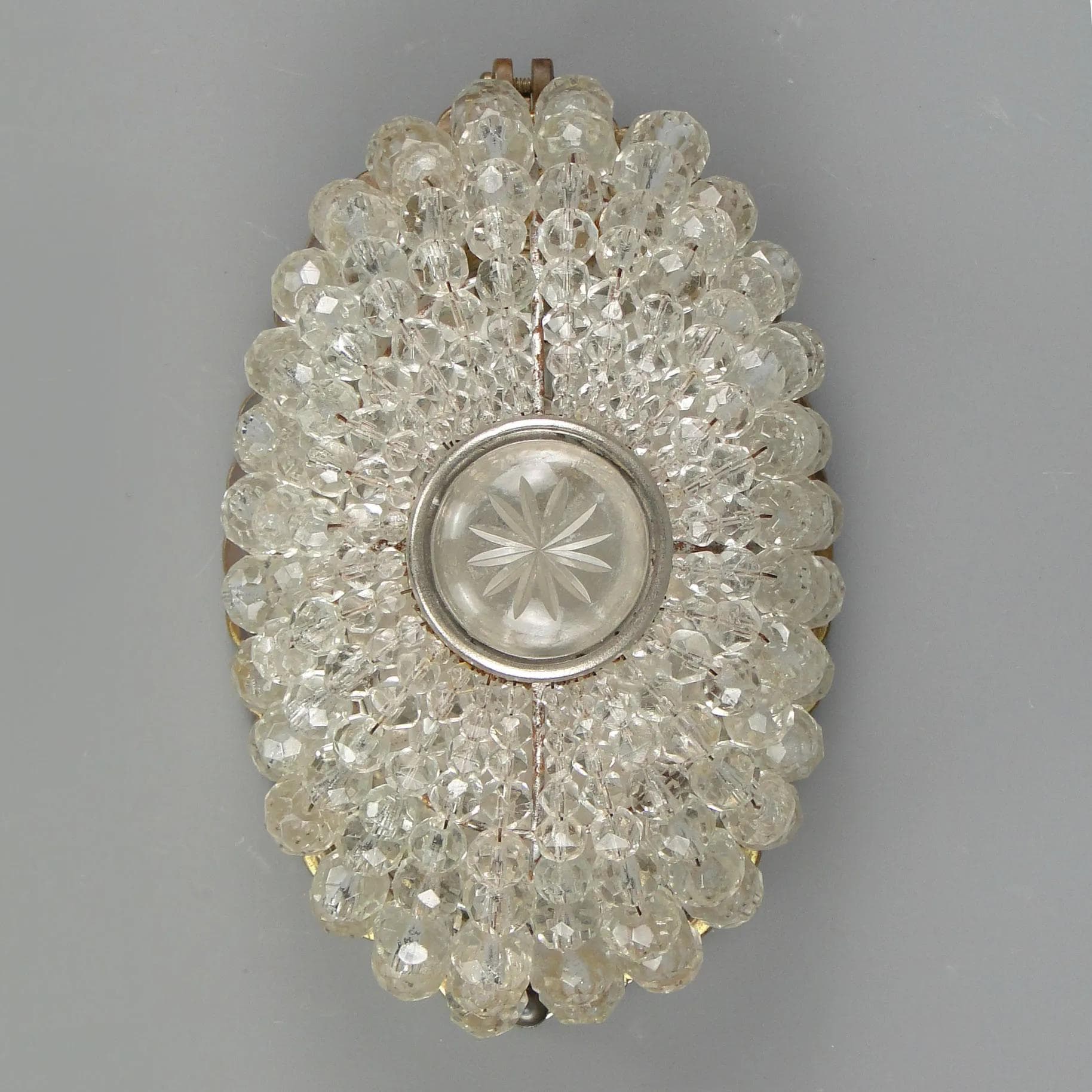 Palace wall sconce, golden, gilded bronze, crystal glass, Italy, early 20th c. - 12113