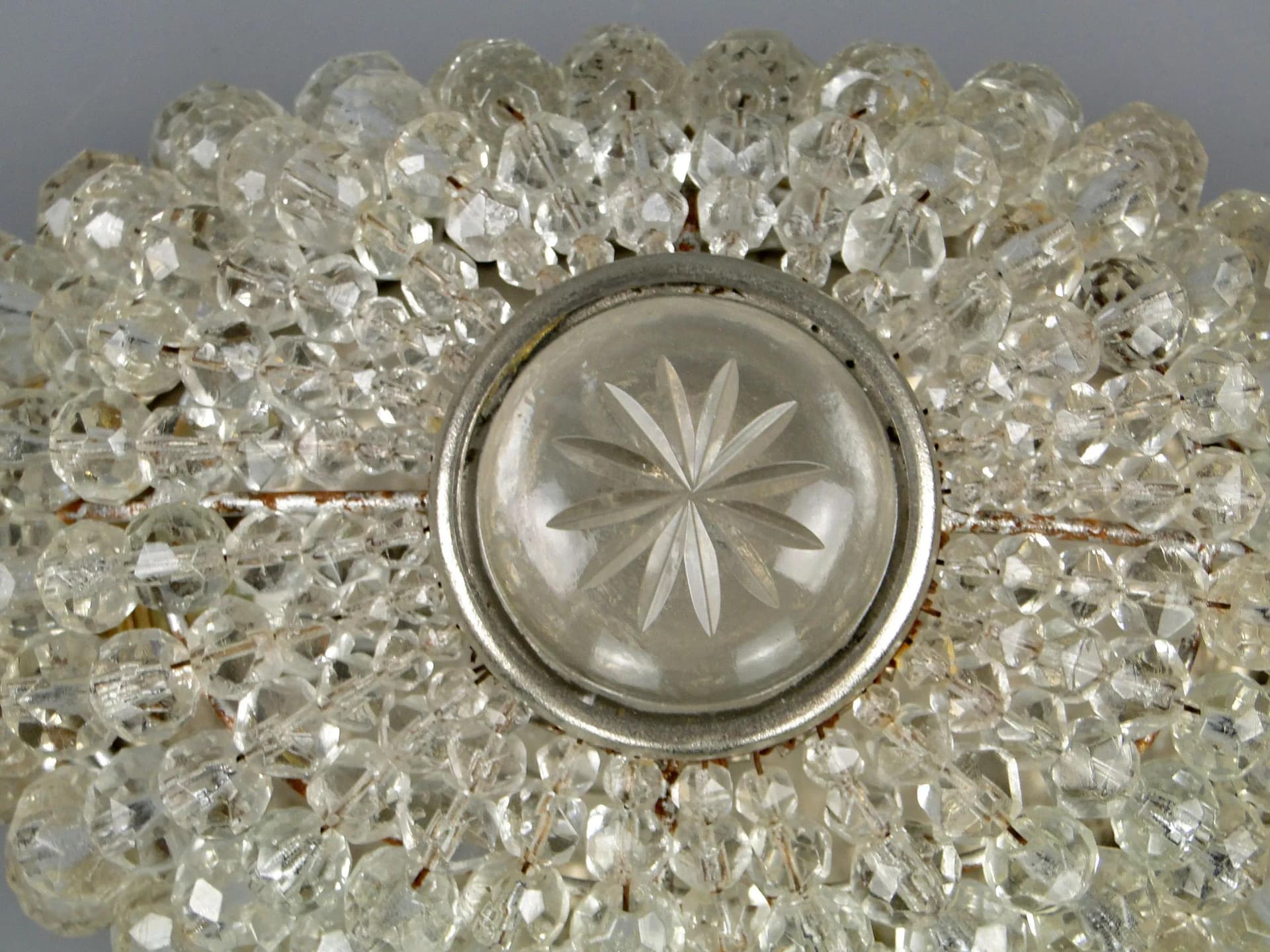 Palace wall sconce, golden, gilded bronze, crystal glass, Italy, early 20th c. - 12114