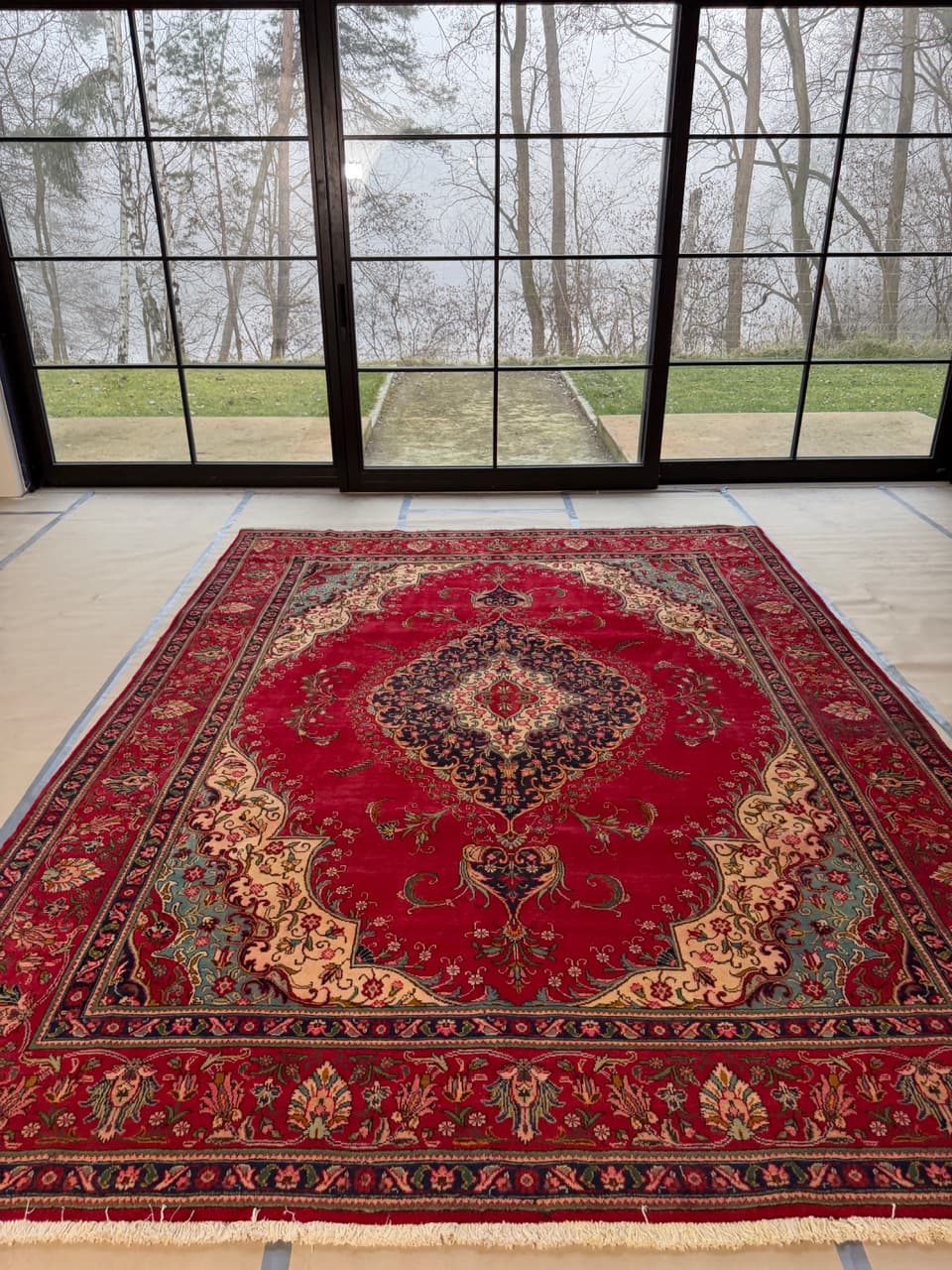 Dywan Keshan 390x290 cm, czerwony, wełna, Iran - 176775