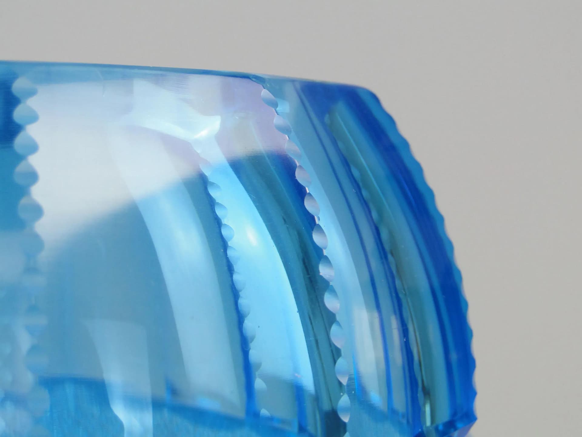 Wazon Art Deco, kryształ błękitny, Czechy, lata 20. - 12106