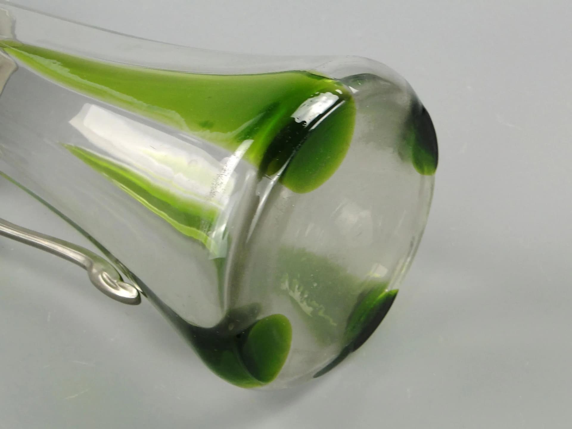 Wine Jug Art Nouveau, transparent glass pewter, by H. Leven, Germany, early 20th c. - 12090