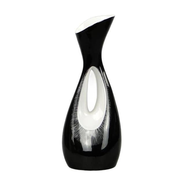 Wazon Calypso, porcelana czarna, proj. Z. Śliwowska-Wawrzyniak, Ćmielów, Polska, lata 50. - WYMIARY
