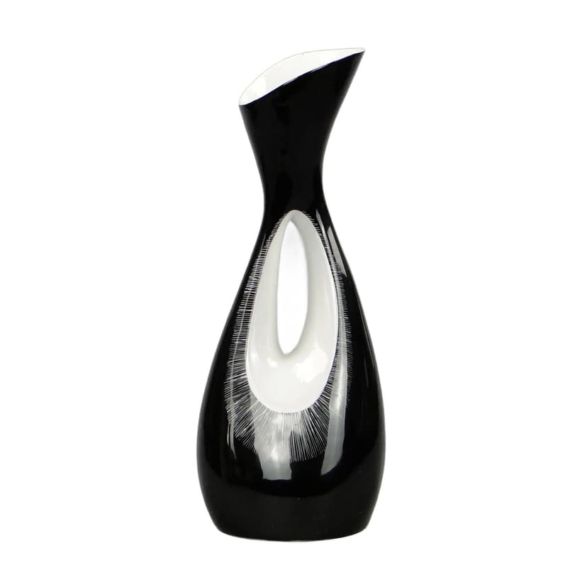 Wazon Calypso, porcelana czarna, proj. Z. Śliwowska-Wawrzyniak, Ćmielów, Polska, lata 50.