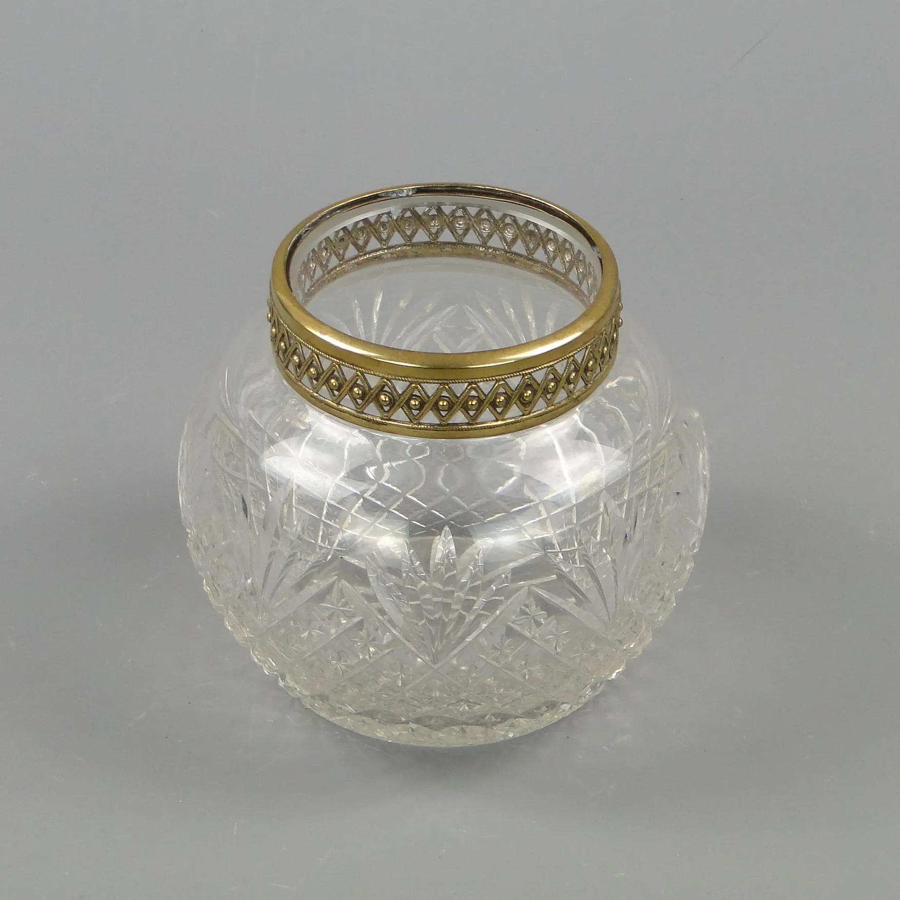 Vase Art Nouveau, transparent crystal, brass, Austria, early 20th c. - 12246