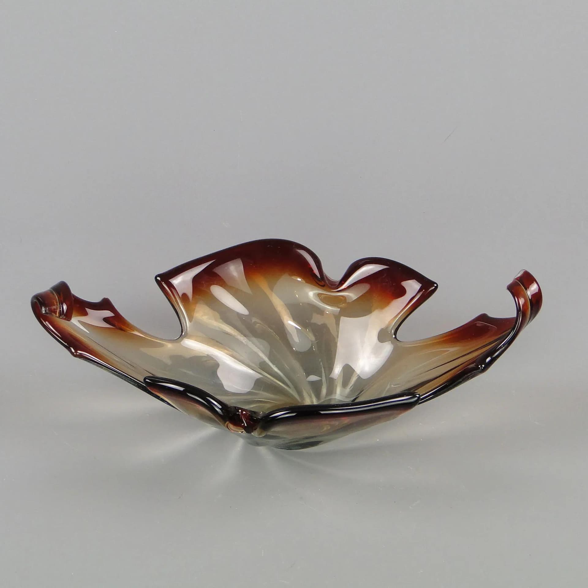 Centerpiece Mandruzatto, dark brown, crystal, Murano, Italy, 1950s - 12230