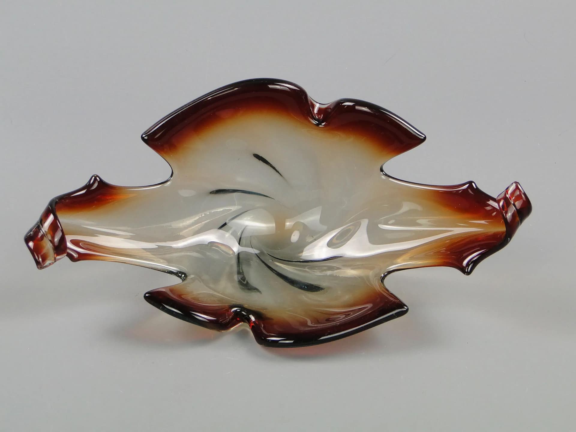 Centerpiece Mandruzatto, dark brown, crystal, Murano, Italy, 1950s - 12232
