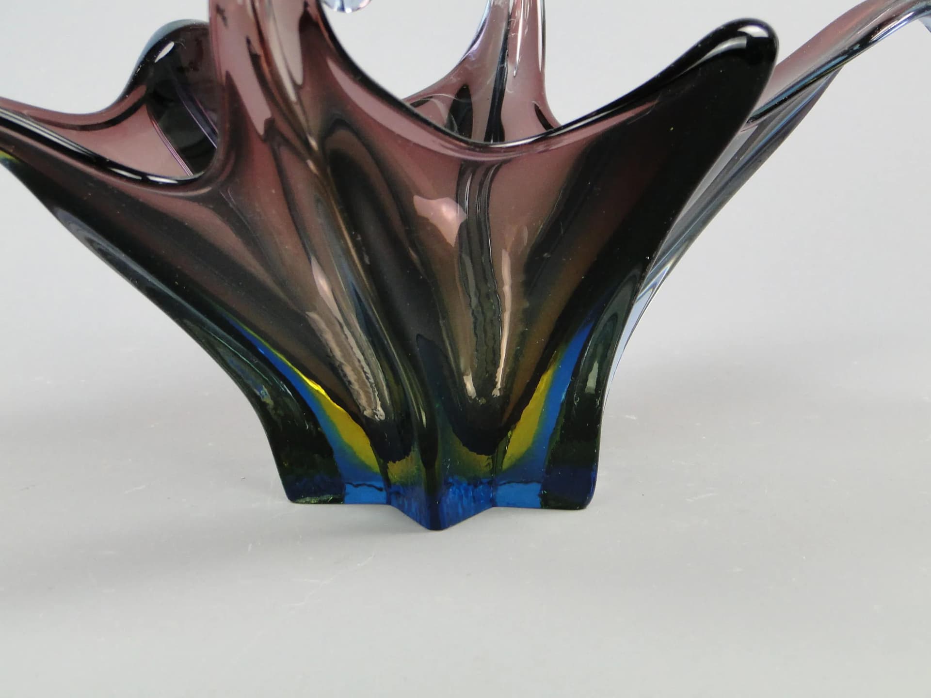 Patera Mandruzatto, fiolet, kryształ, Murano, Włochy, lata 50. - 12225