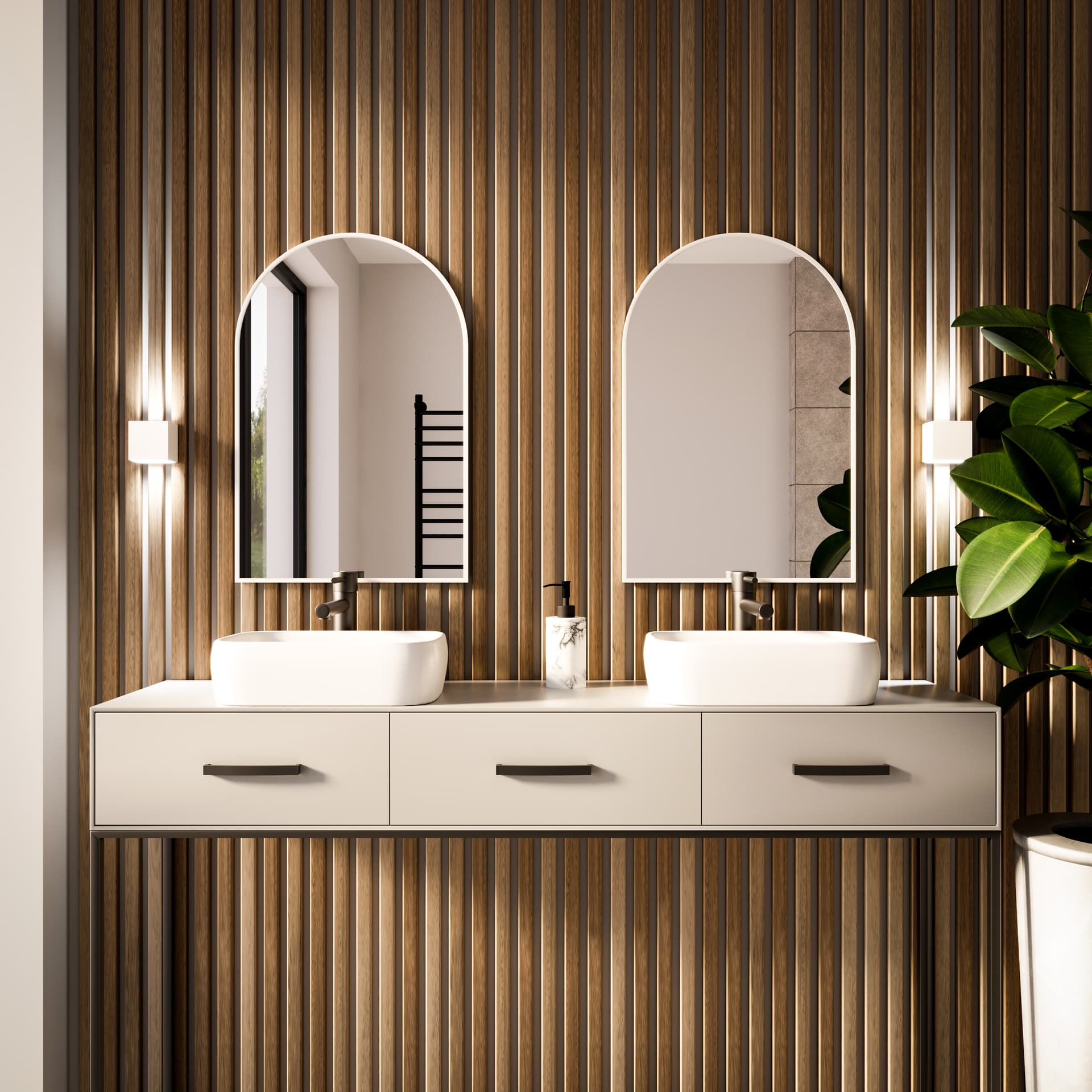 Lustro Tiny Border Pastille Cut 90x60 cm, białe, Baltica - 177383