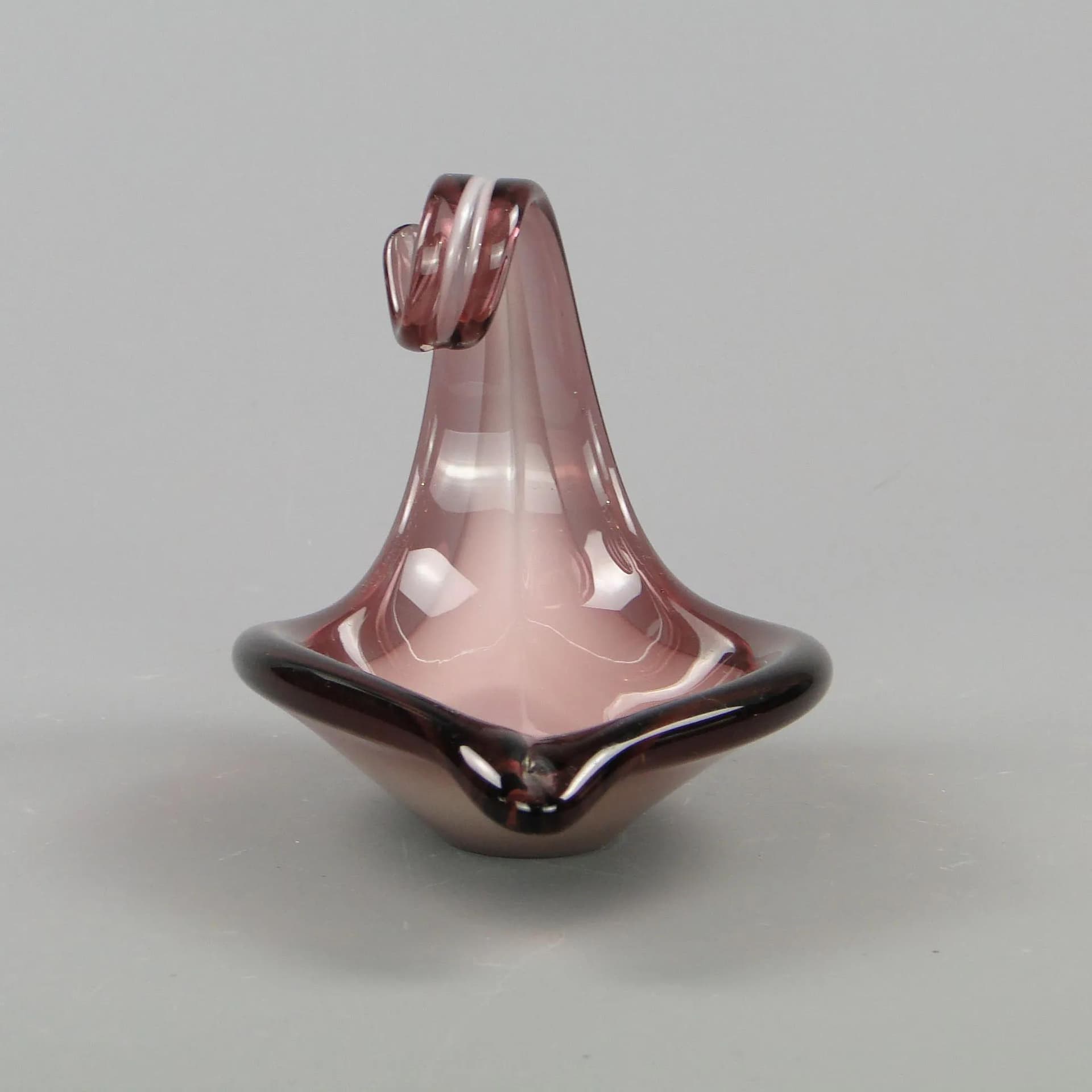 Patera, violet, kryształ, proj. F. Poli, Murano, Włochy, lata 50. - 12181