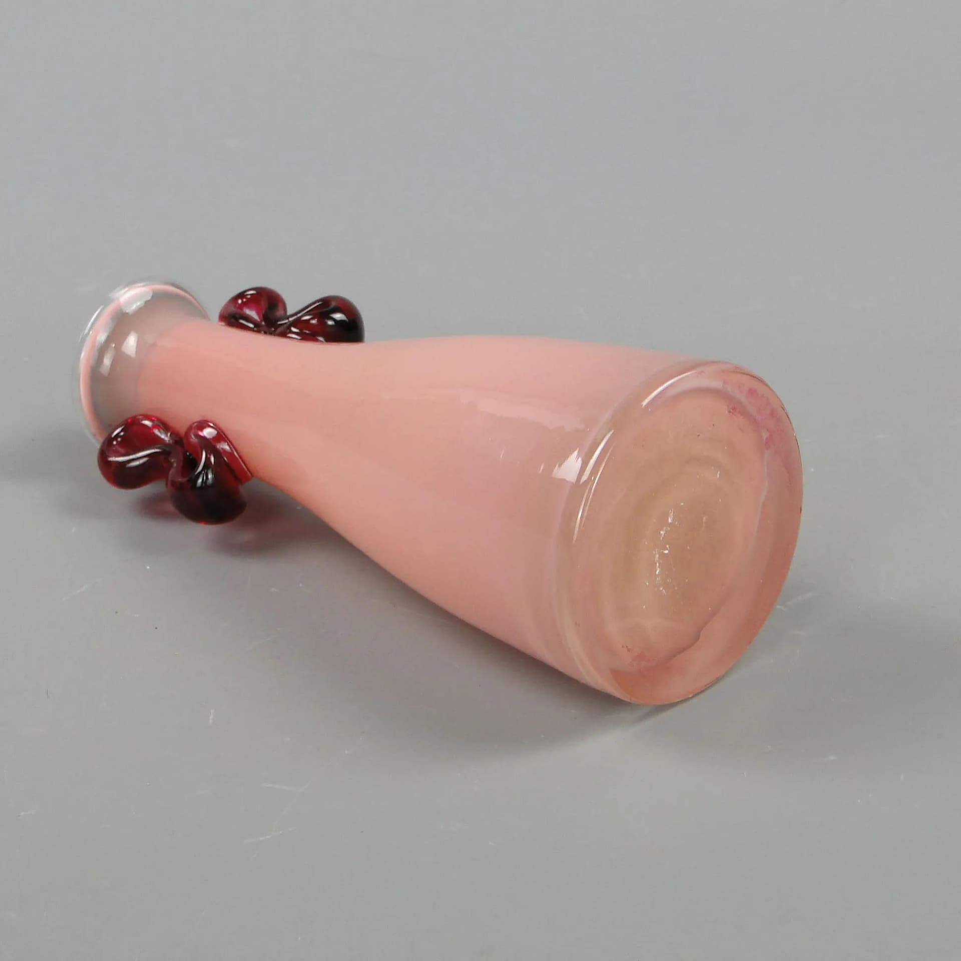 Vase, pink, glass, by J. Słuczan-Orkusz, Poland, 1970s - 12168