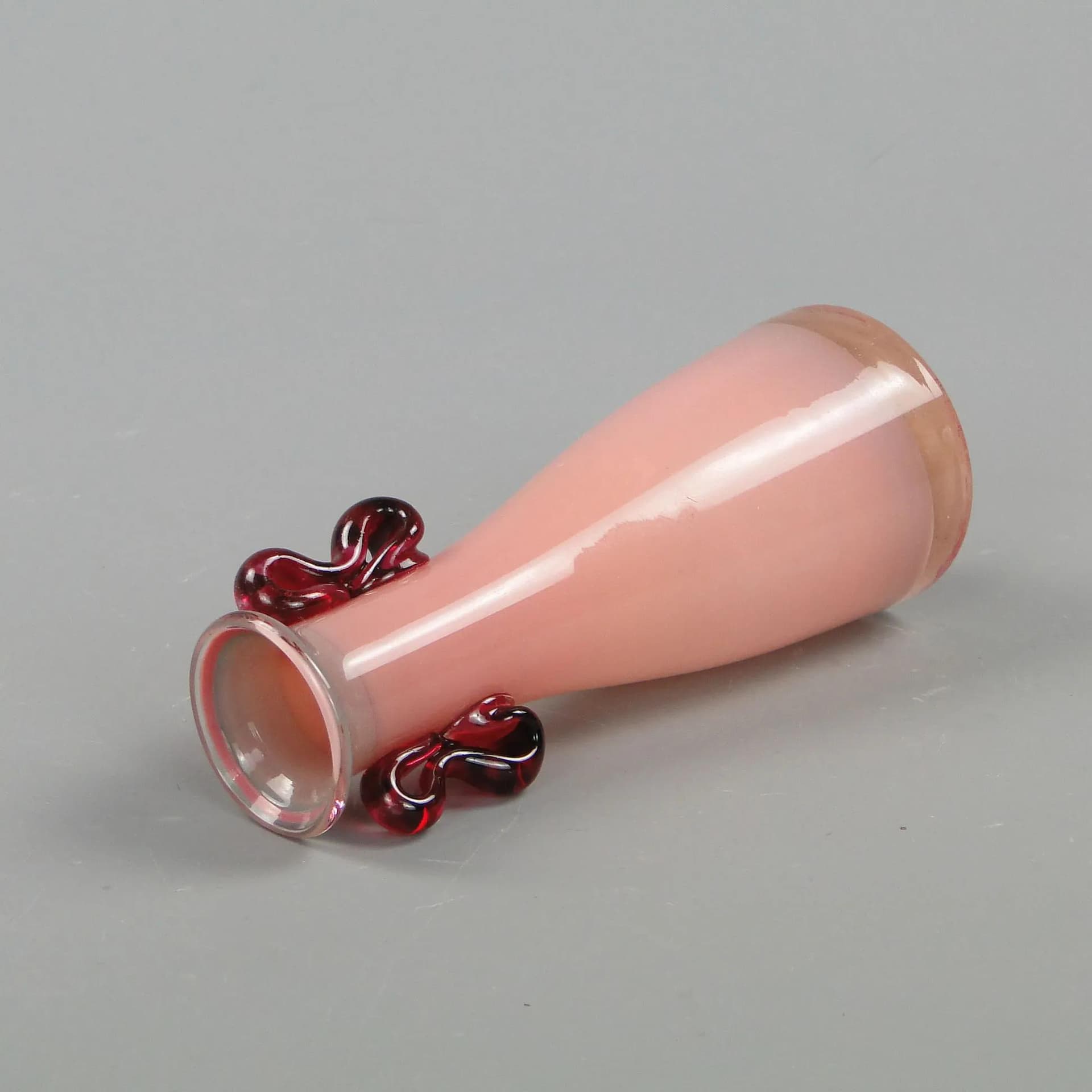 Vase, pink, glass, by J. Słuczan-Orkusz, Poland, 1970s - 12165