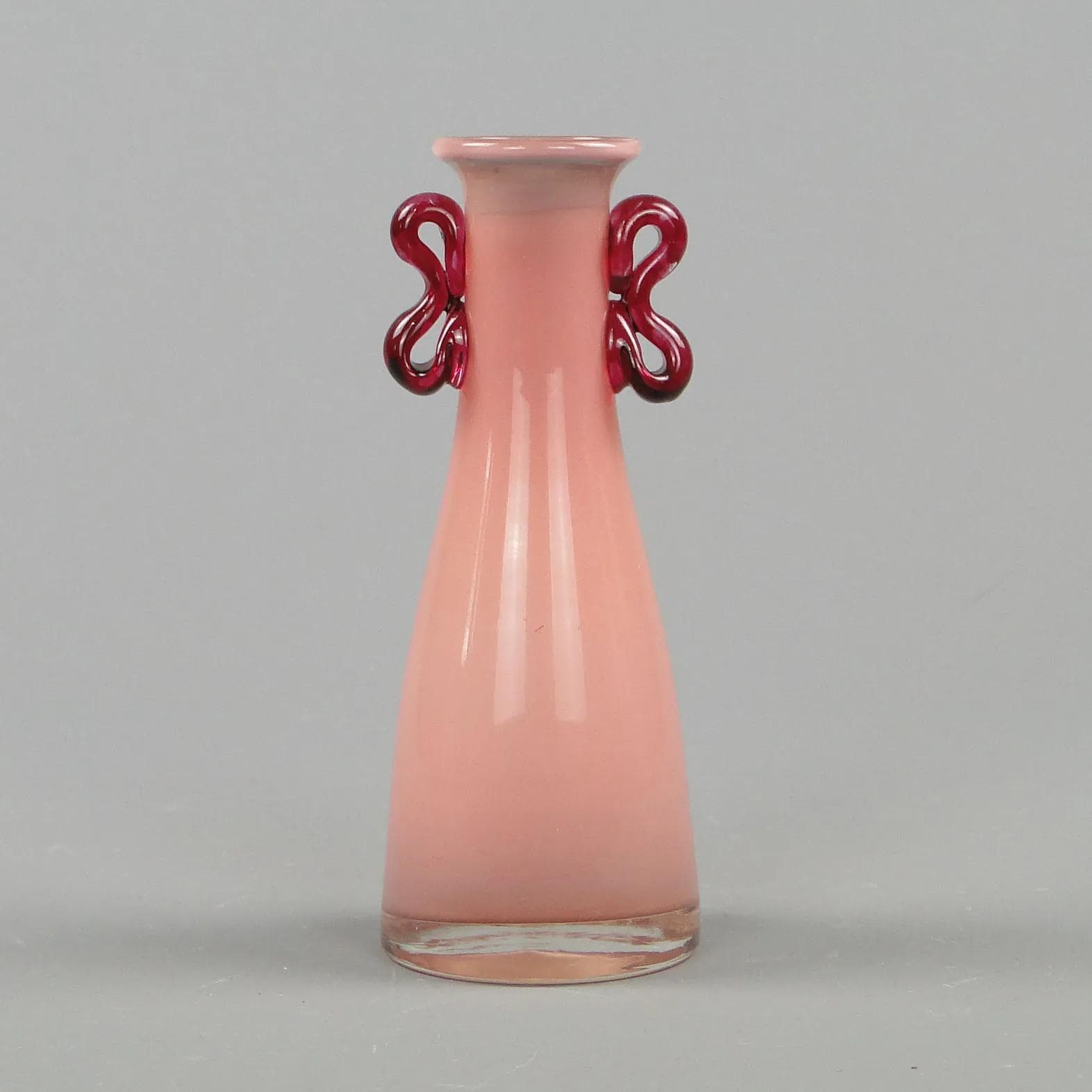 Vase, pink, glass, by J. Słuczan-Orkusz, Poland, 1970s - 12163