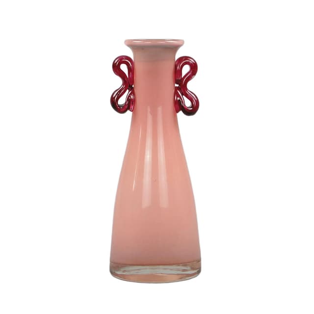 Vase, pink, glass, by J. Słuczan-Orkusz, Poland, 1970s - DIMENSION