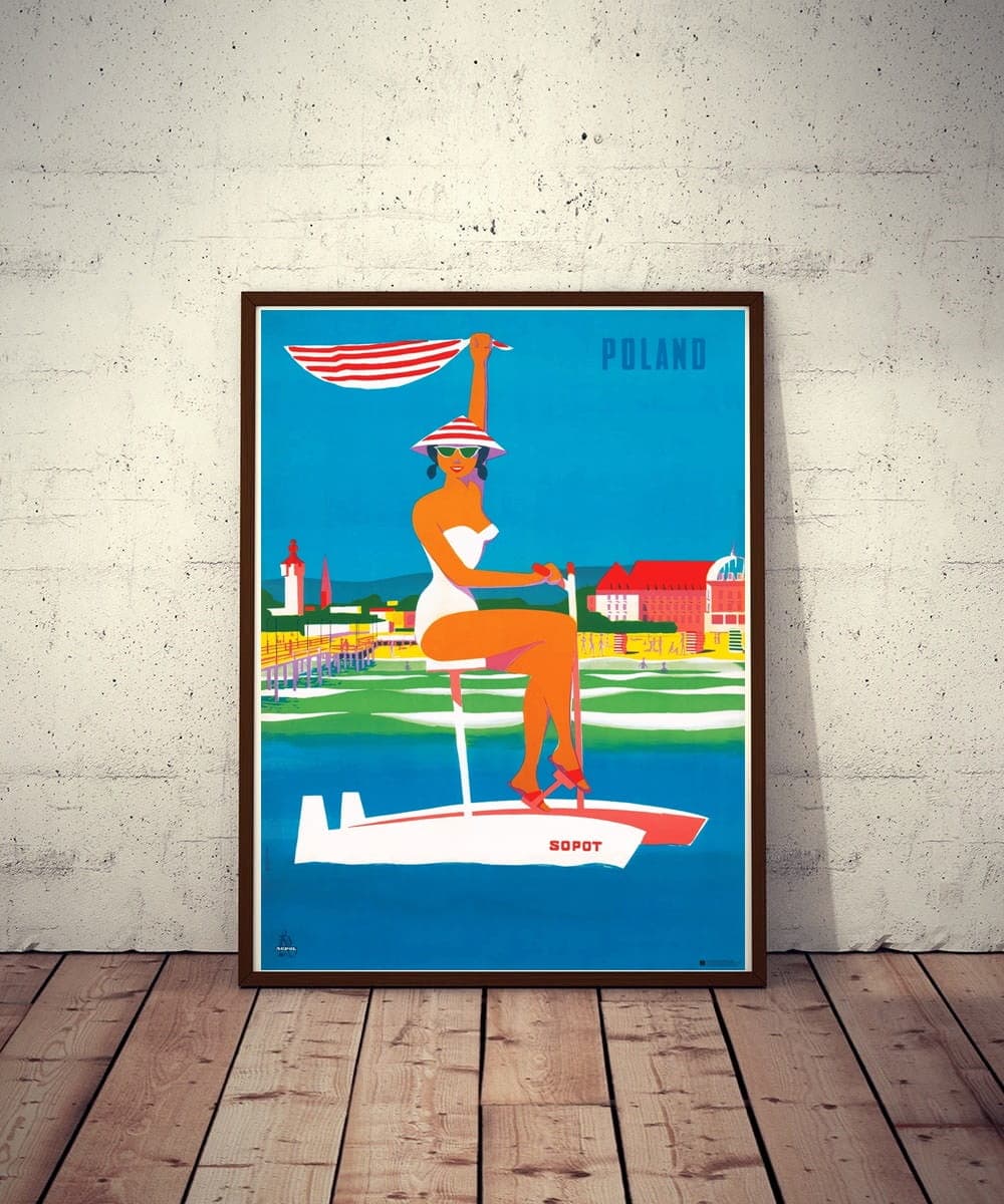 Tourist poster Sopot 98x67 cm, by M. Hibner, Polska Szkoła Plakatu - 177531