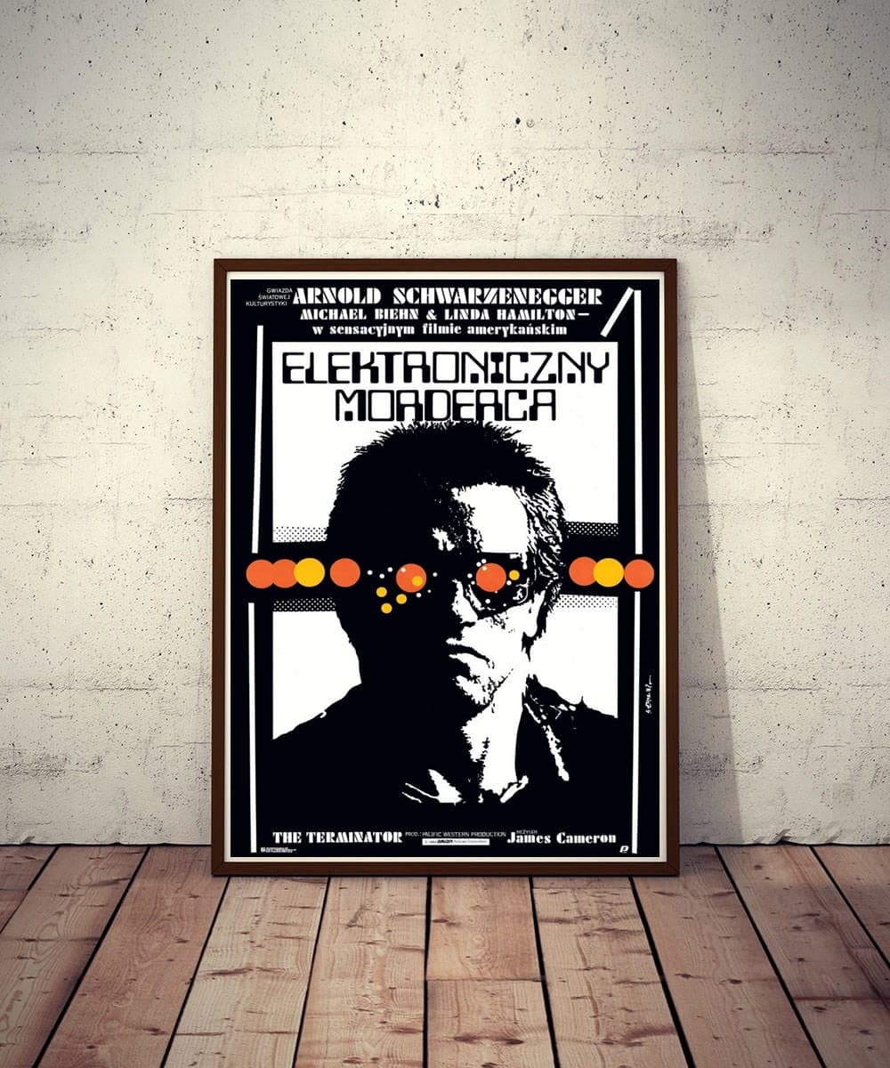 Plakat filmowy Elektroniczny Morderca Terminator 96,4x66,9 cm, aut. J. Erol, Polska Szkoła Plakatu - 177507