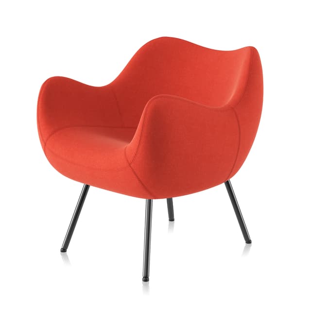 Armchair RM58 Soft Synergy Red (LDS80), black legs - DIMENSION