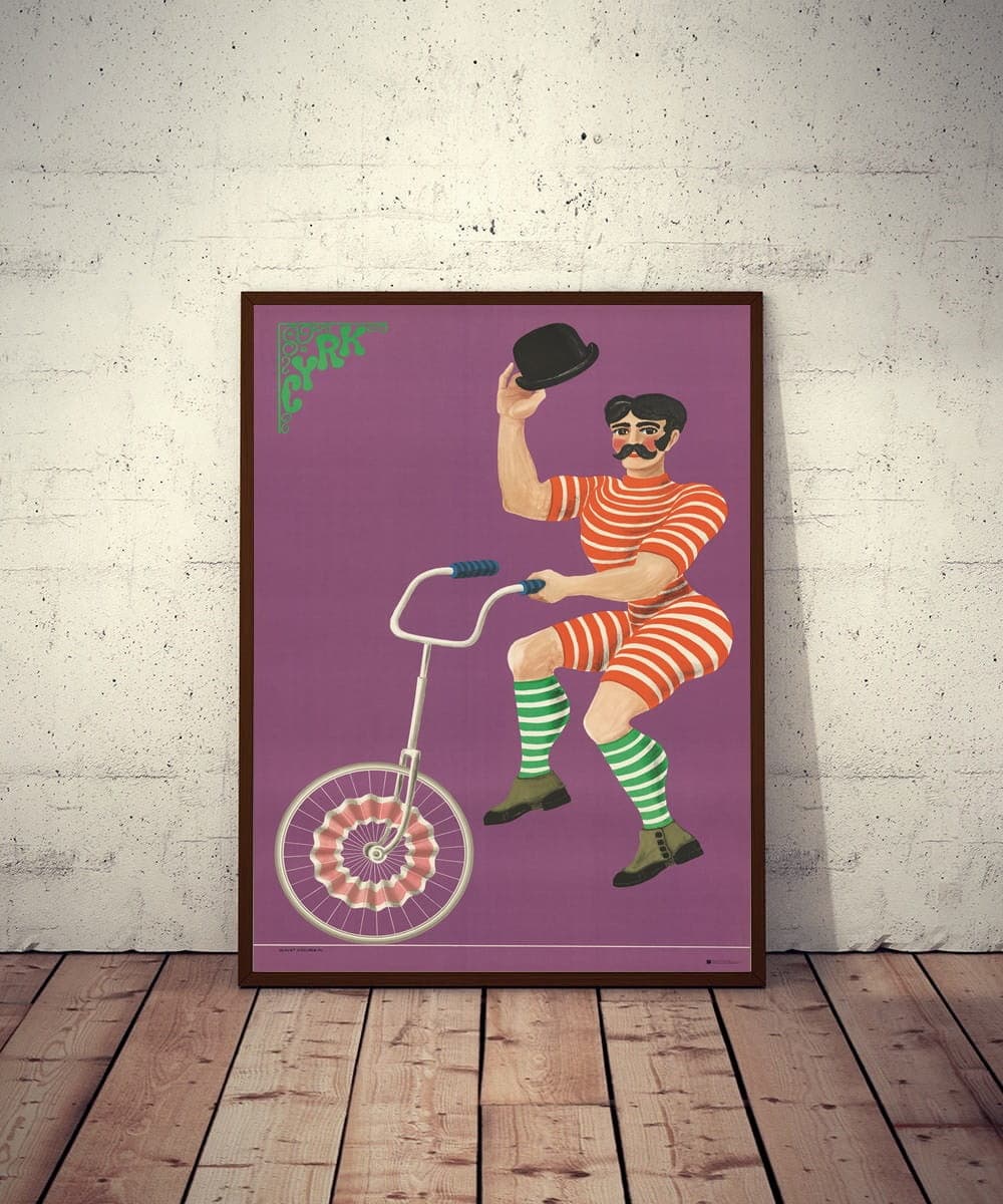 Plakat cyrkowy Cyrk Cyklista 98x66,9 cm, aut. H. Hilscher, Polska Szkoła Plakatu - 177447