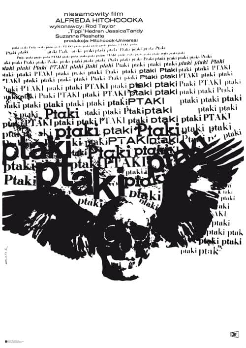 Plakat filmowy Ptaki 83,4x58,5 cm, aut. B. Zelek, Polska Szkoła Plakatu - WYMIARY