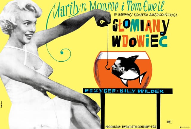 Film poster Słomiany wdowiec 84.2x57 cm, by M. Hübner, Polska Szkoła Plakatu - DIMENSION