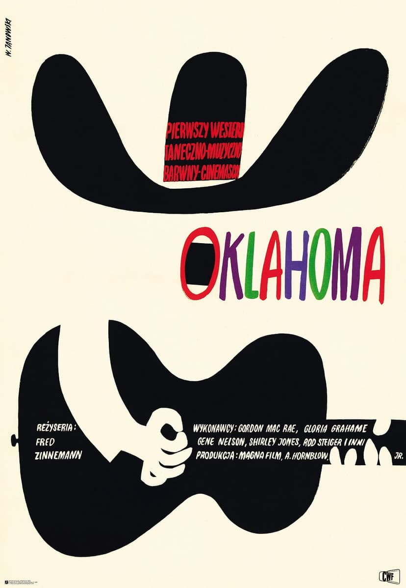 Movie poster Oklahoma 84.4x58.3 cm, by W. Janowski, Polska Szkoła Plakatu