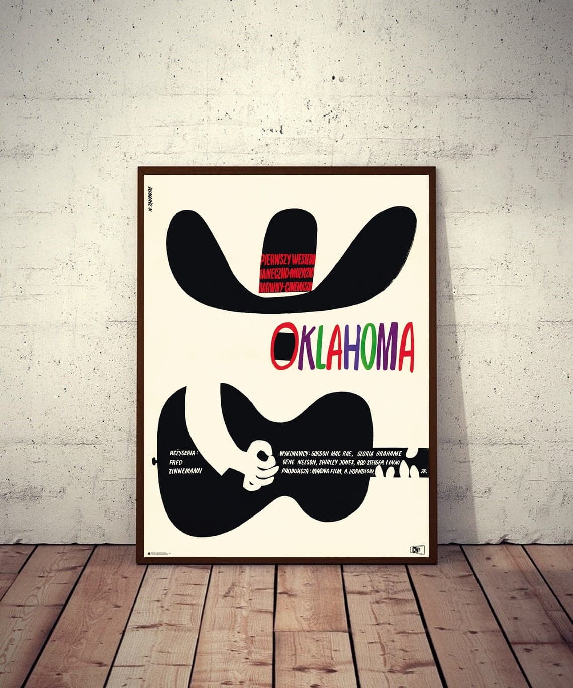 Plakat filmowy Oklahoma 84,4x58,3 cm, aut. W. Janowski, Polska Szkoła Plakatu - 177415