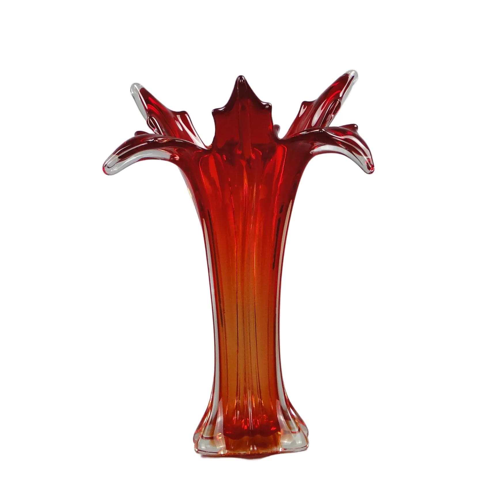 Vase Mandruzatto, multicolor, crystal, by F. Poli, Italy, 1950s.