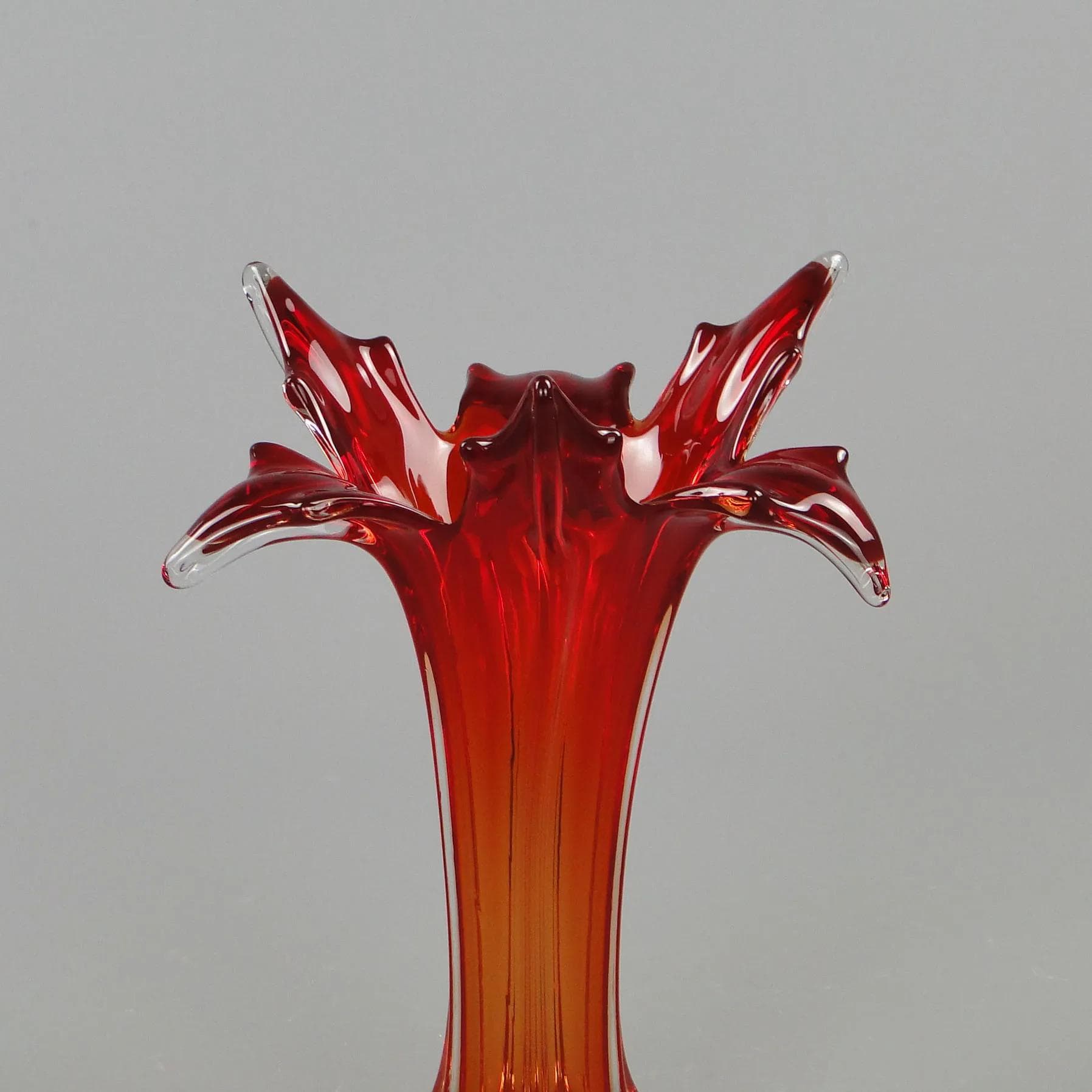 Vase Mandruzatto, multicolor, crystal, by F. Poli, Italy, 1950s. - 12442