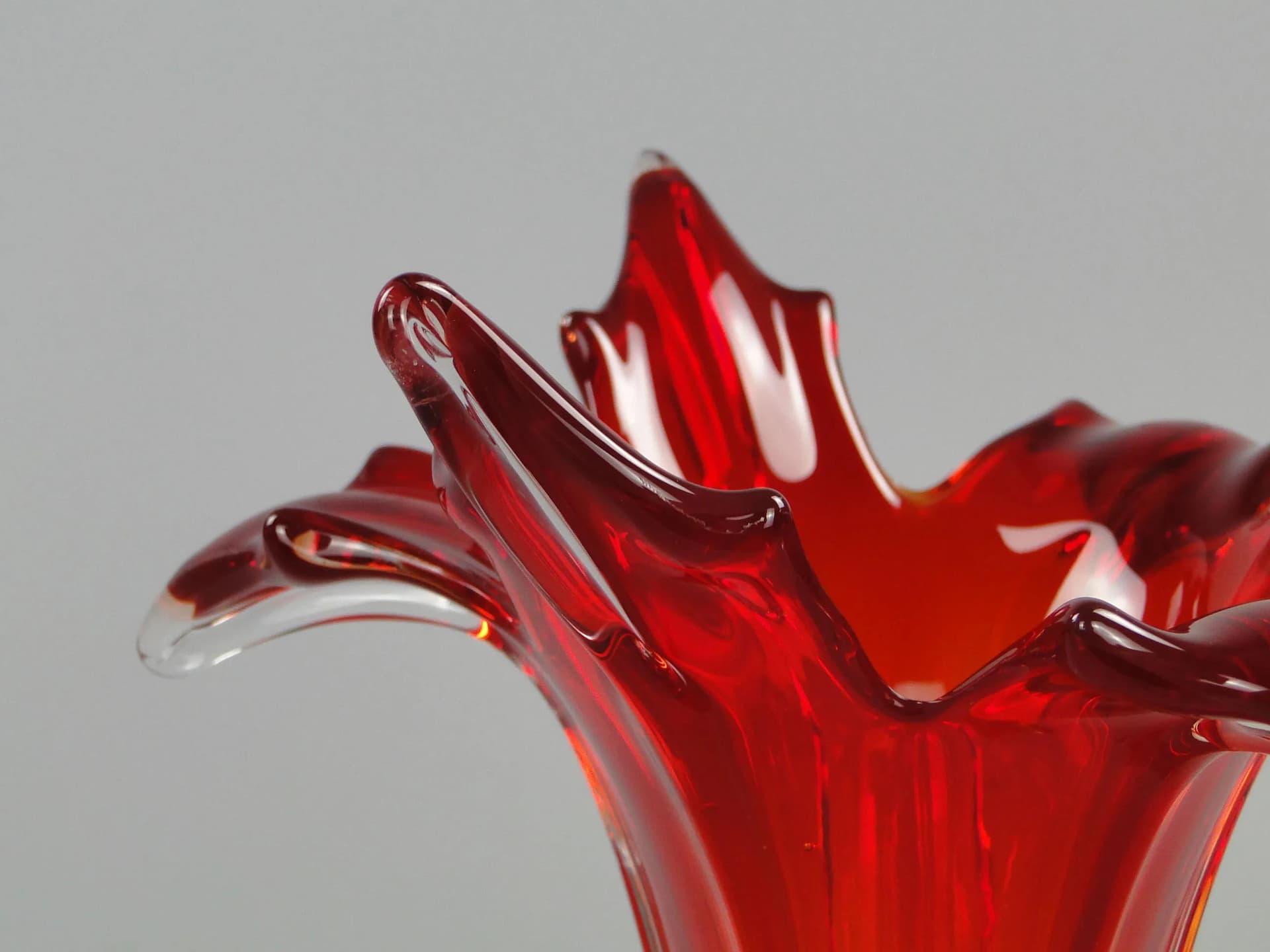 Vase Mandruzatto, multicolor, crystal, by F. Poli, Italy, 1950s. - 12447