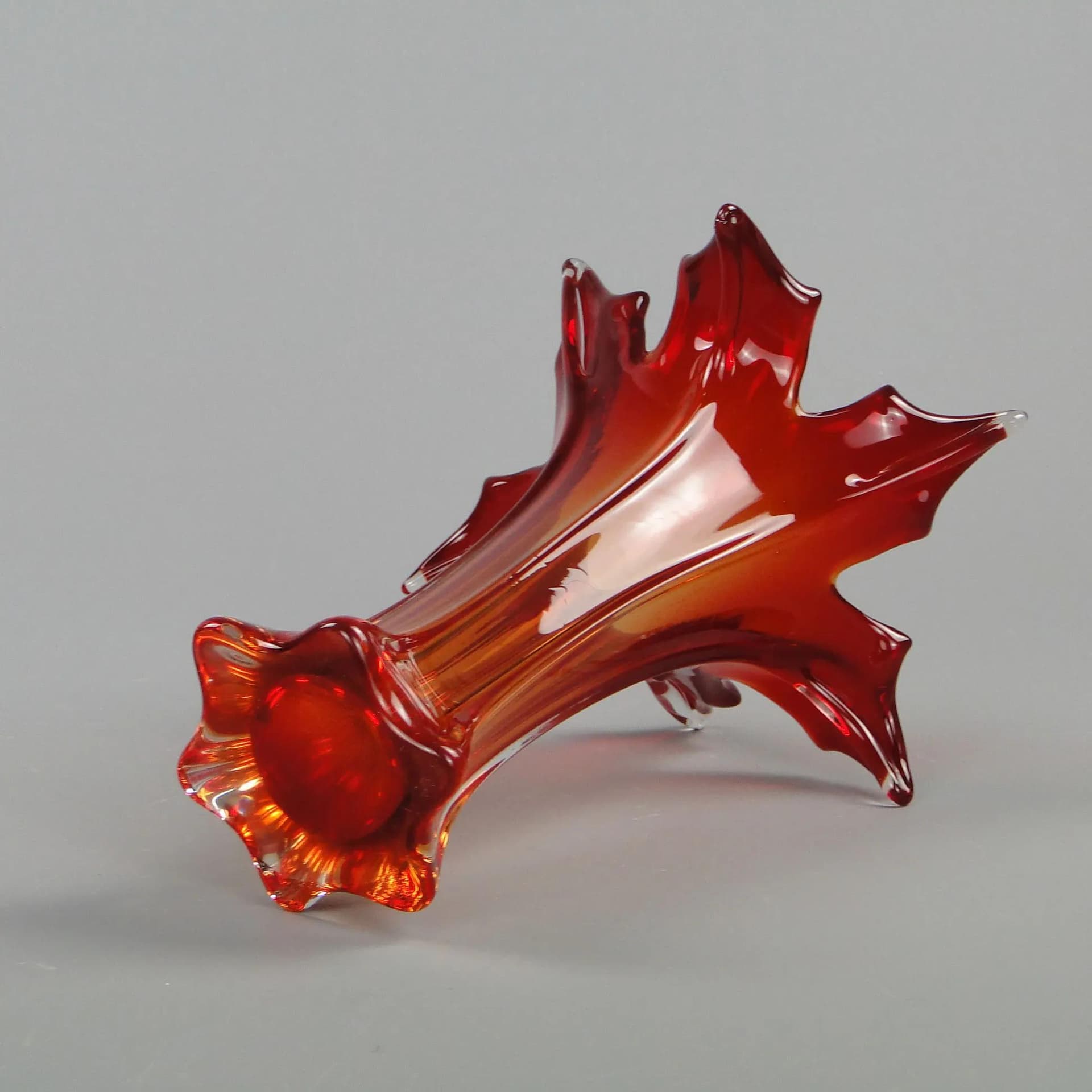 Vase Mandruzatto, multicolor, crystal, by F. Poli, Italy, 1950s. - 12449