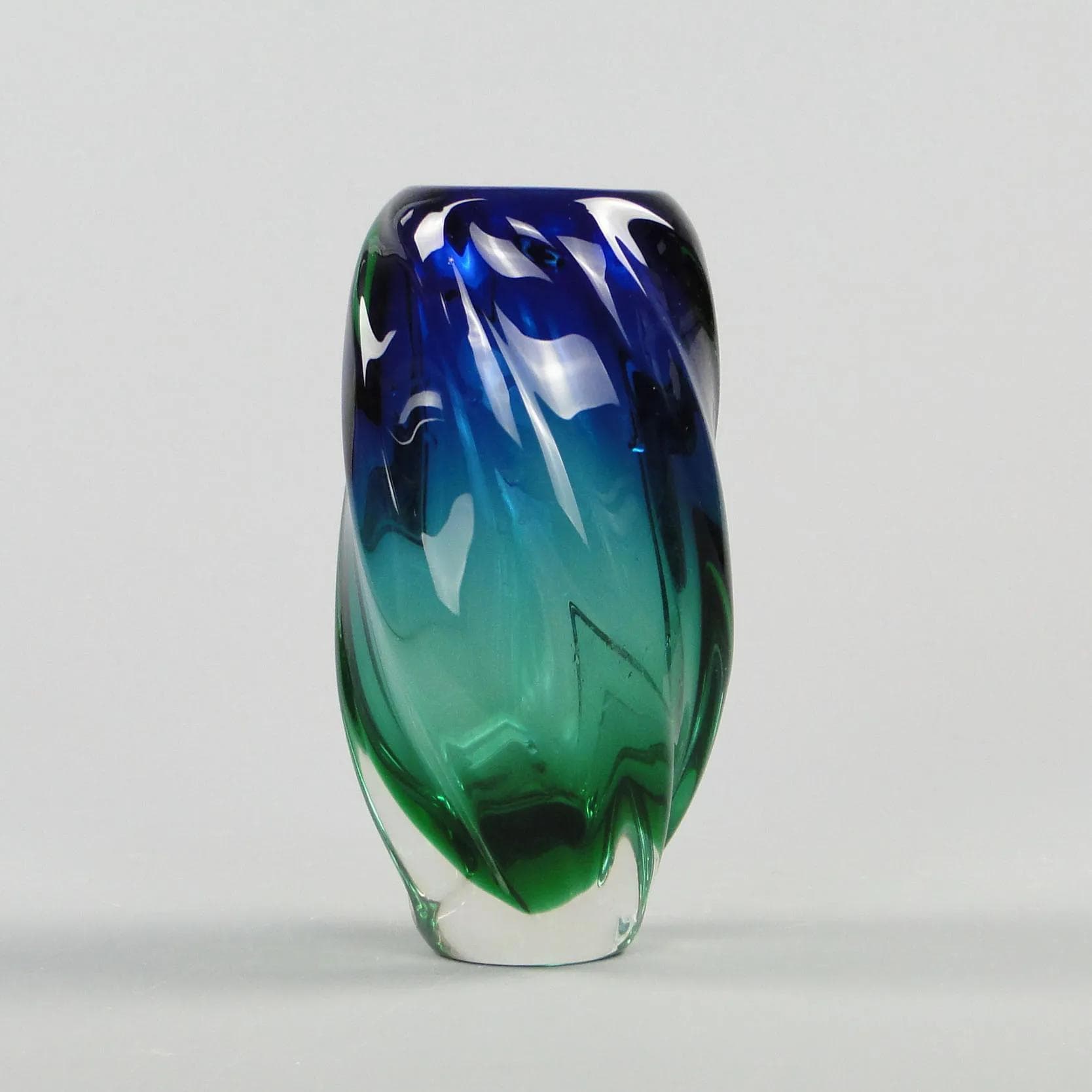 Art glass vase, multicolor glass, by J. Beranek, Czechoslovakia, 1960s - 12416