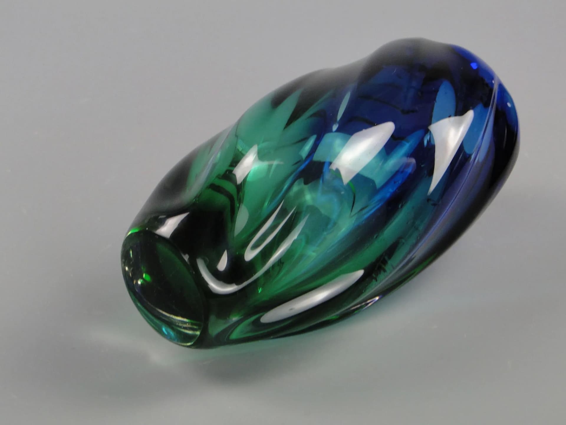 Art glass vase, multicolor glass, by J. Beranek, Czechoslovakia, 1960s - 12422