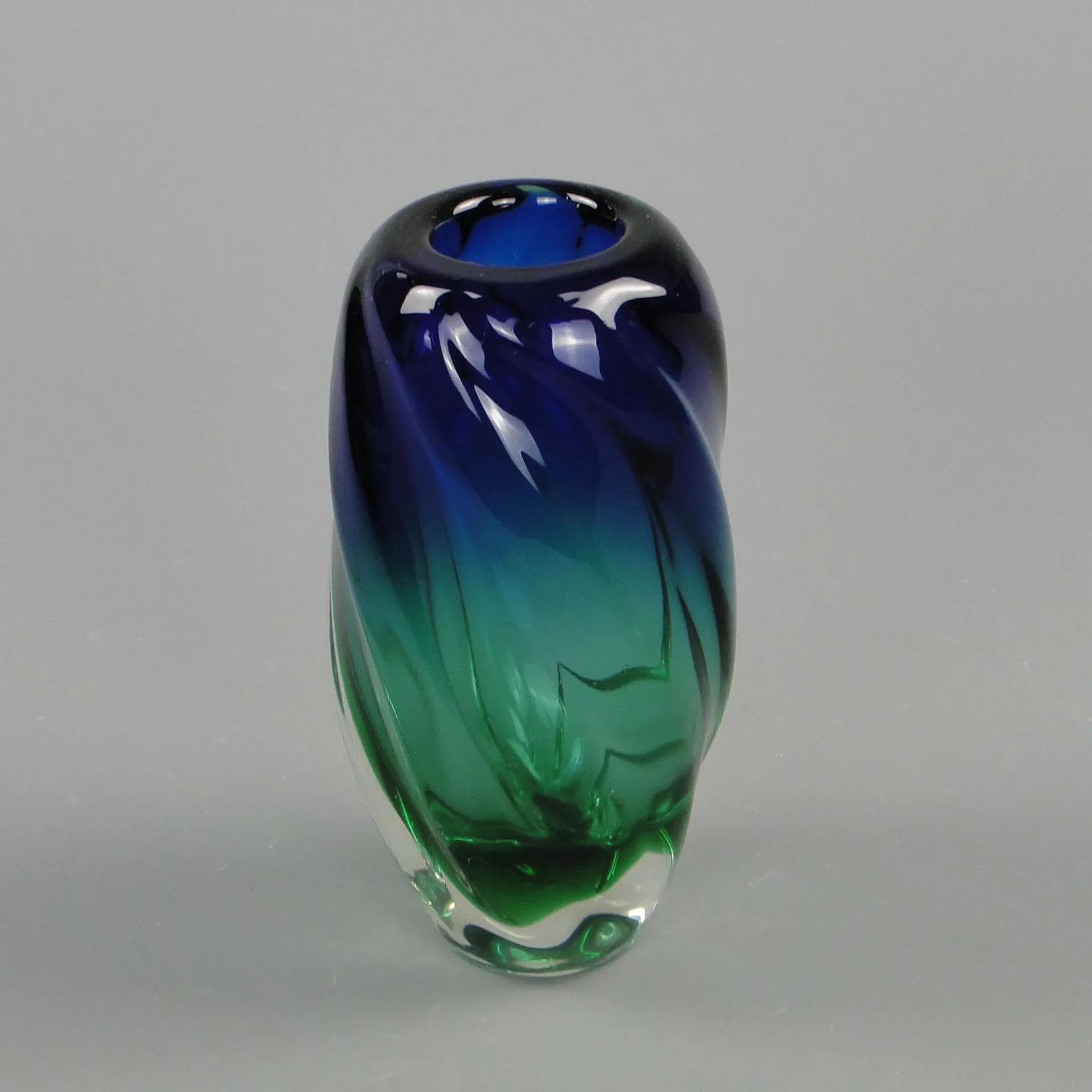 Art glass vase, multicolor glass, by J. Beranek, Czechoslovakia, 1960s - 12417