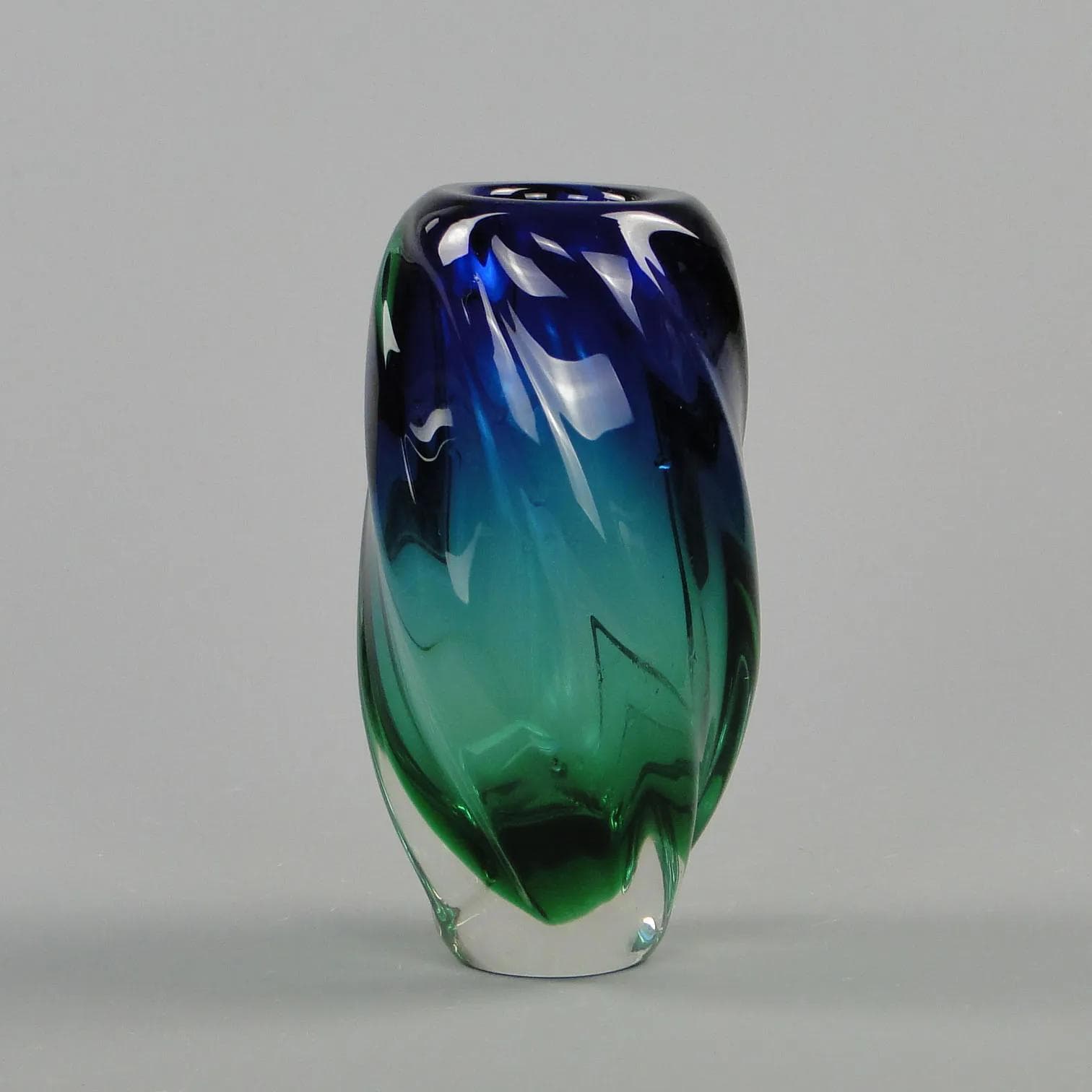 Art glass vase, multicolor glass, by J. Beranek, Czechoslovakia, 1960s - 12415