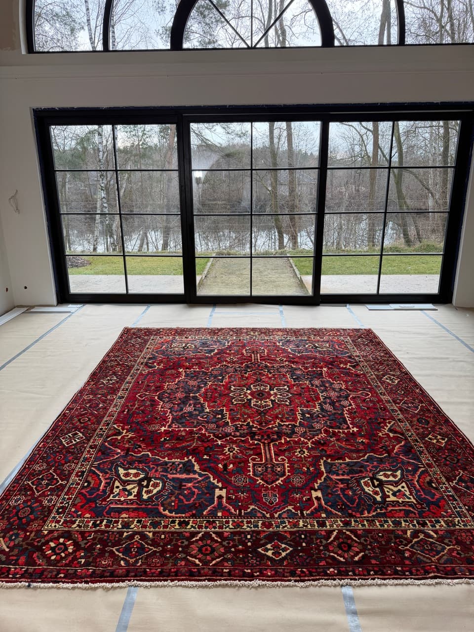 Rug Heriz 390x310 cm, dark brown wool, Iran - 177683