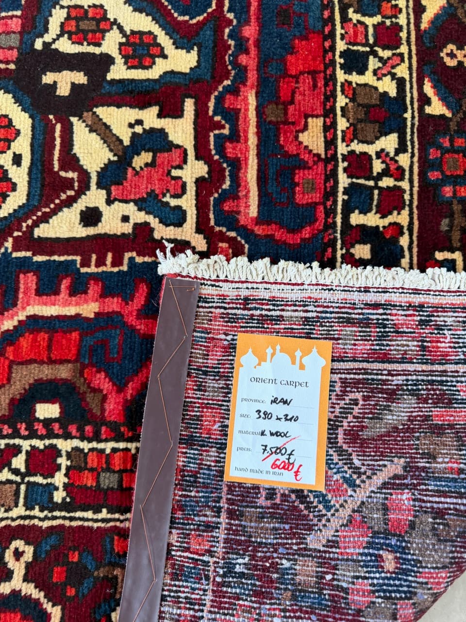 Rug Heriz 390x310 cm, dark brown wool, Iran - 177673