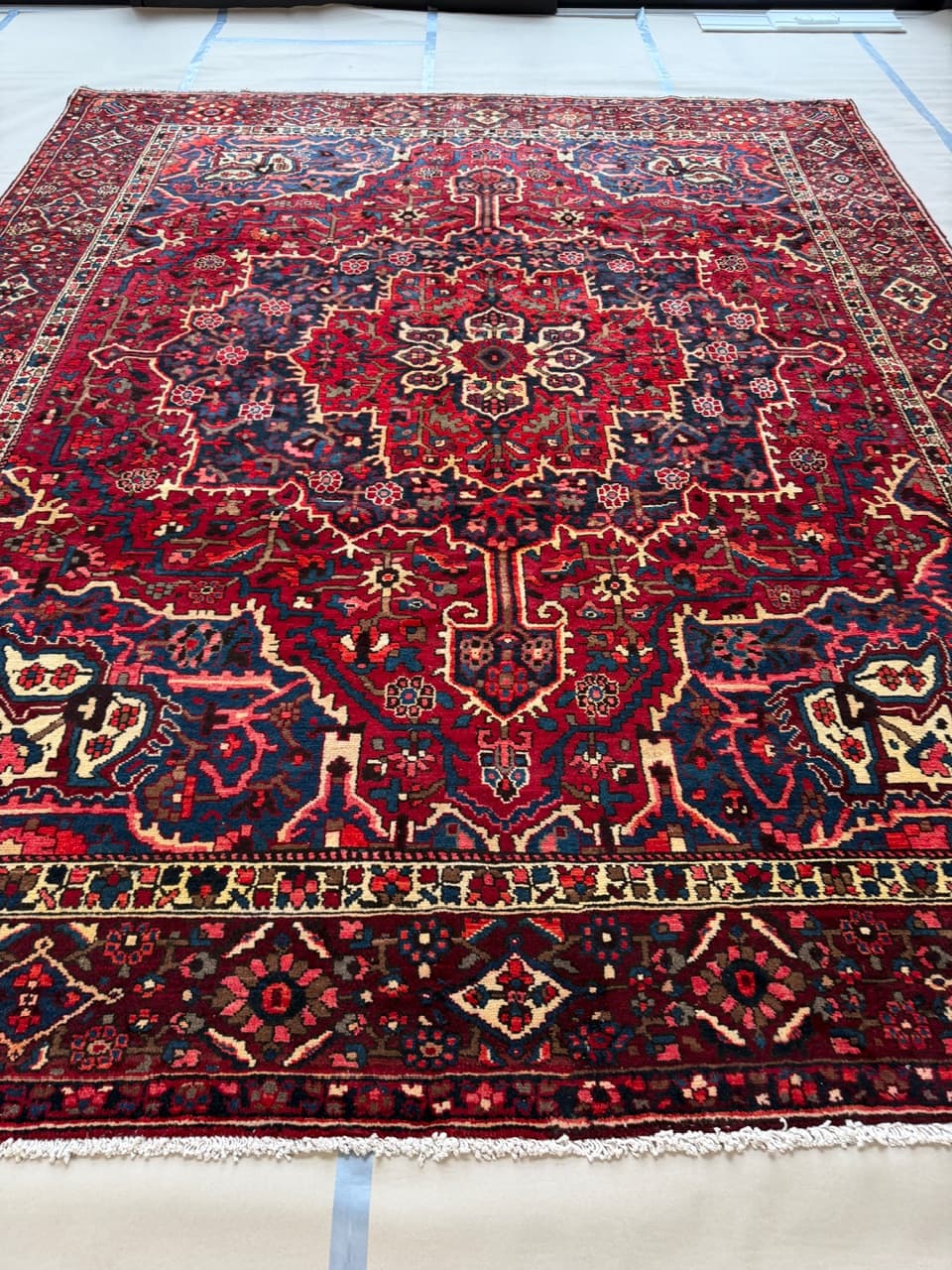 Rug Heriz 390x310 cm, dark brown wool, Iran - 177681
