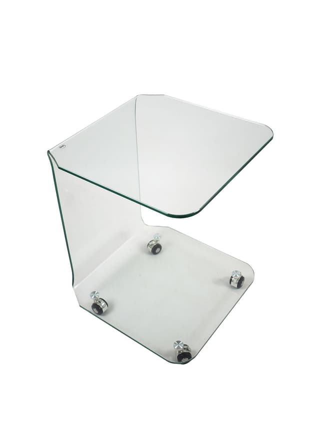 Side table, transparent glass, Italy, 1990s. - DIMENSION