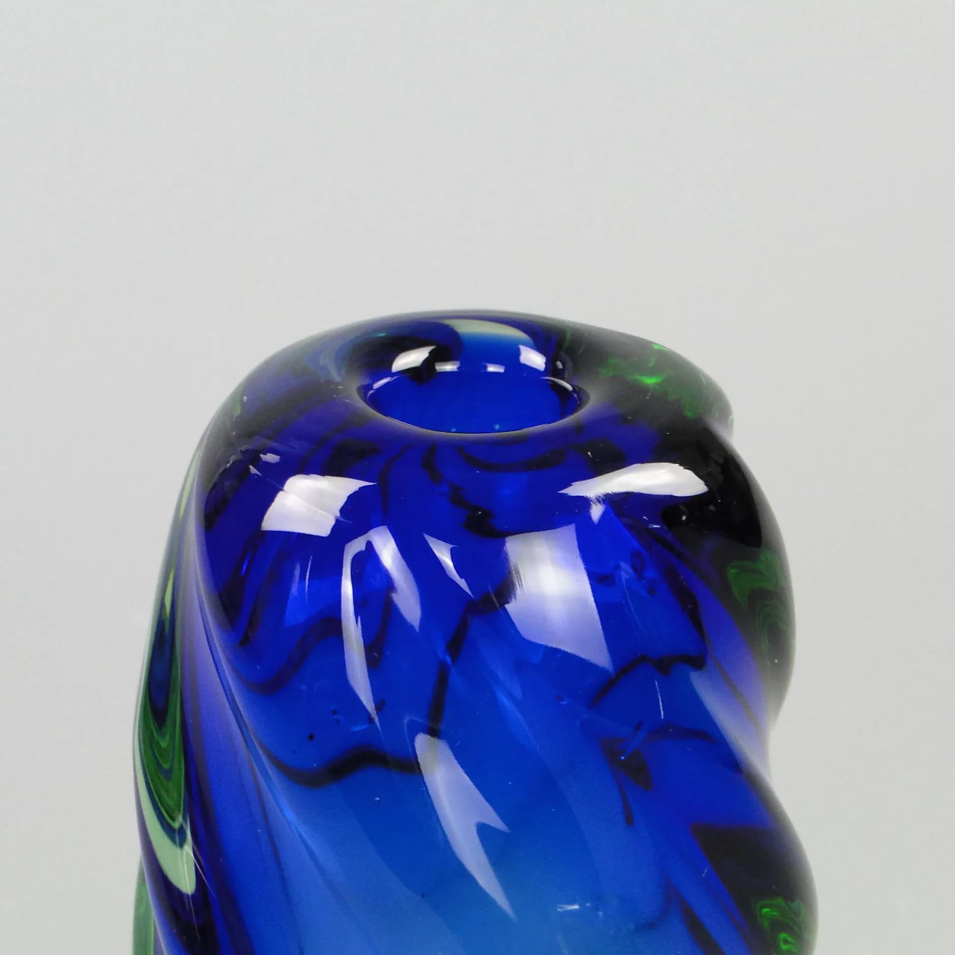 Vase, multicolor glass, by J. Beranek, Skrdlovice, Czechoslovakia, 1960s. - 12410
