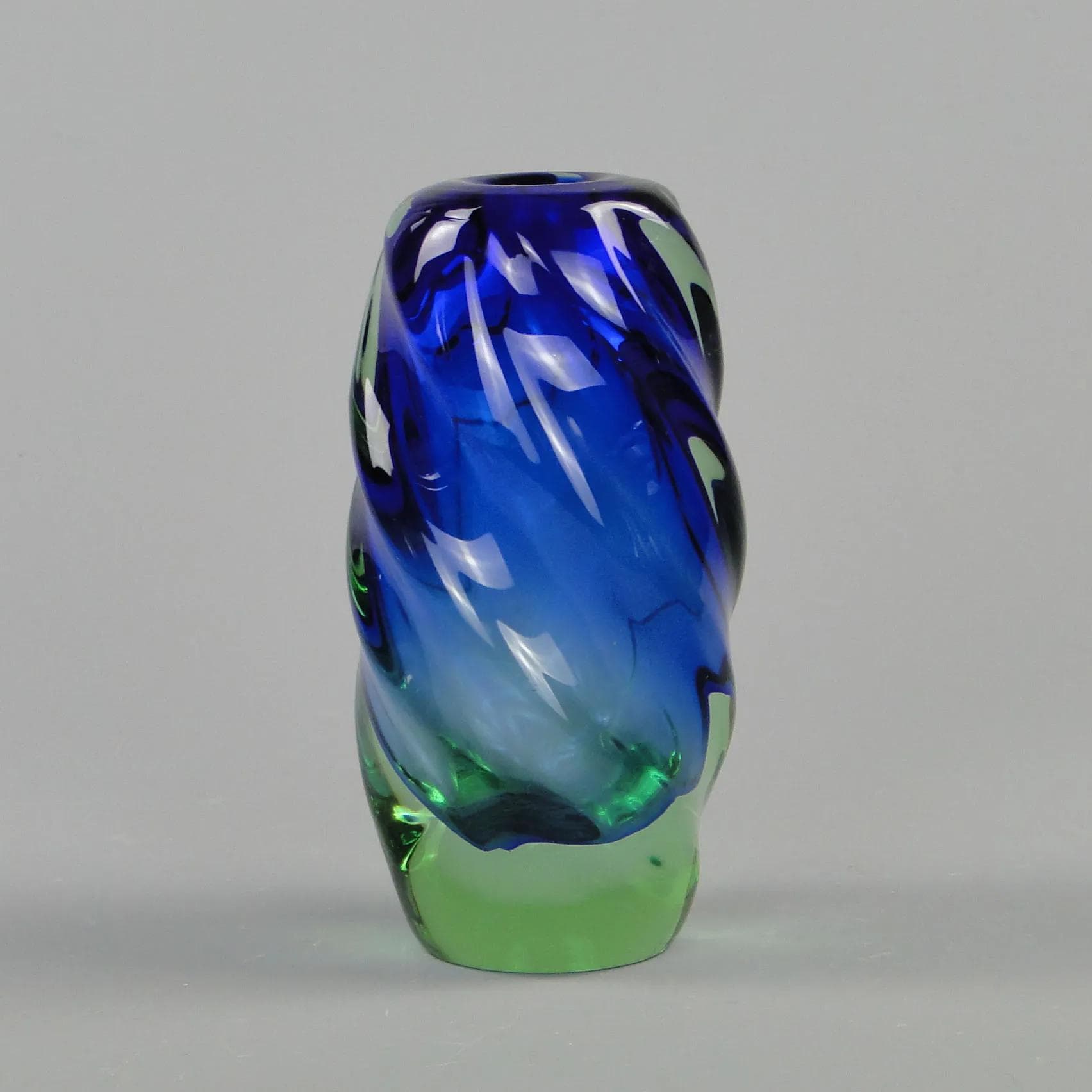 Vase, multicolor glass, by J. Beranek, Skrdlovice, Czechoslovakia, 1960s. - 12409