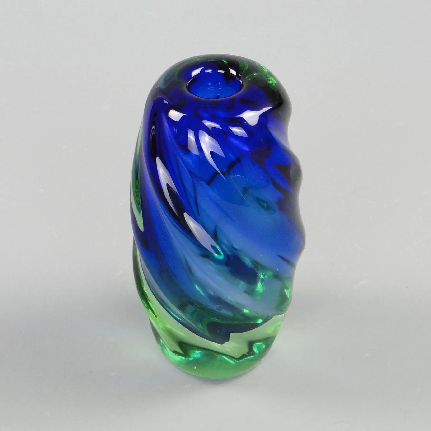 Vase, multicolor glass, by J. Beranek, Skrdlovice, Czechoslovakia, 1960s. - 12408