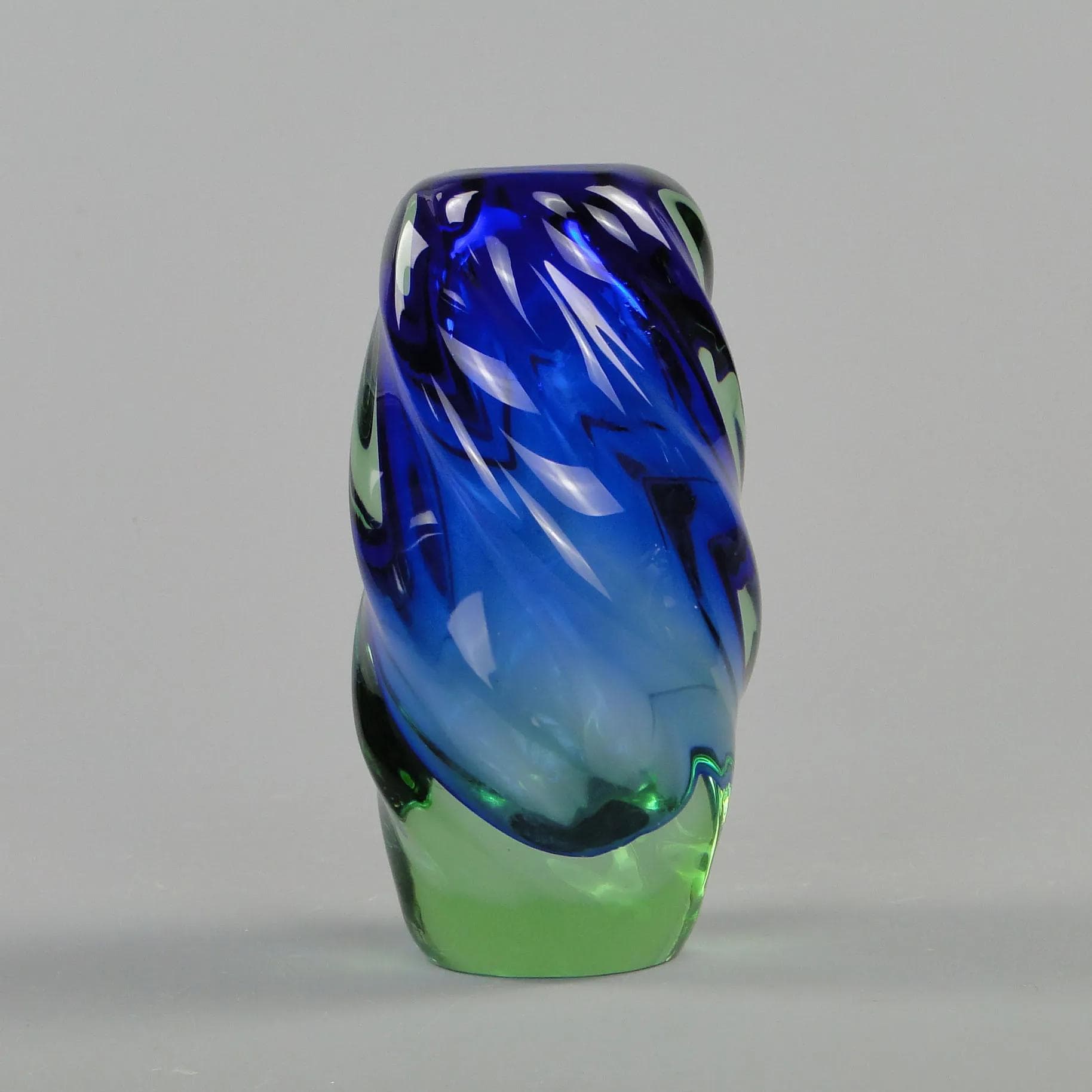 Vase, multicolor glass, by J. Beranek, Skrdlovice, Czechoslovakia, 1960s. - 12407