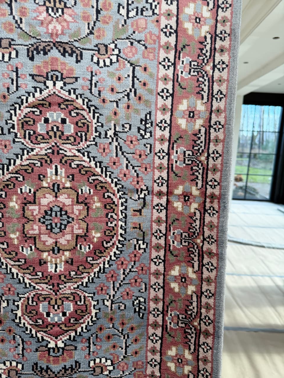 Runner Ghoum, 315x61 cm, silver silk, Pakistan - 177846