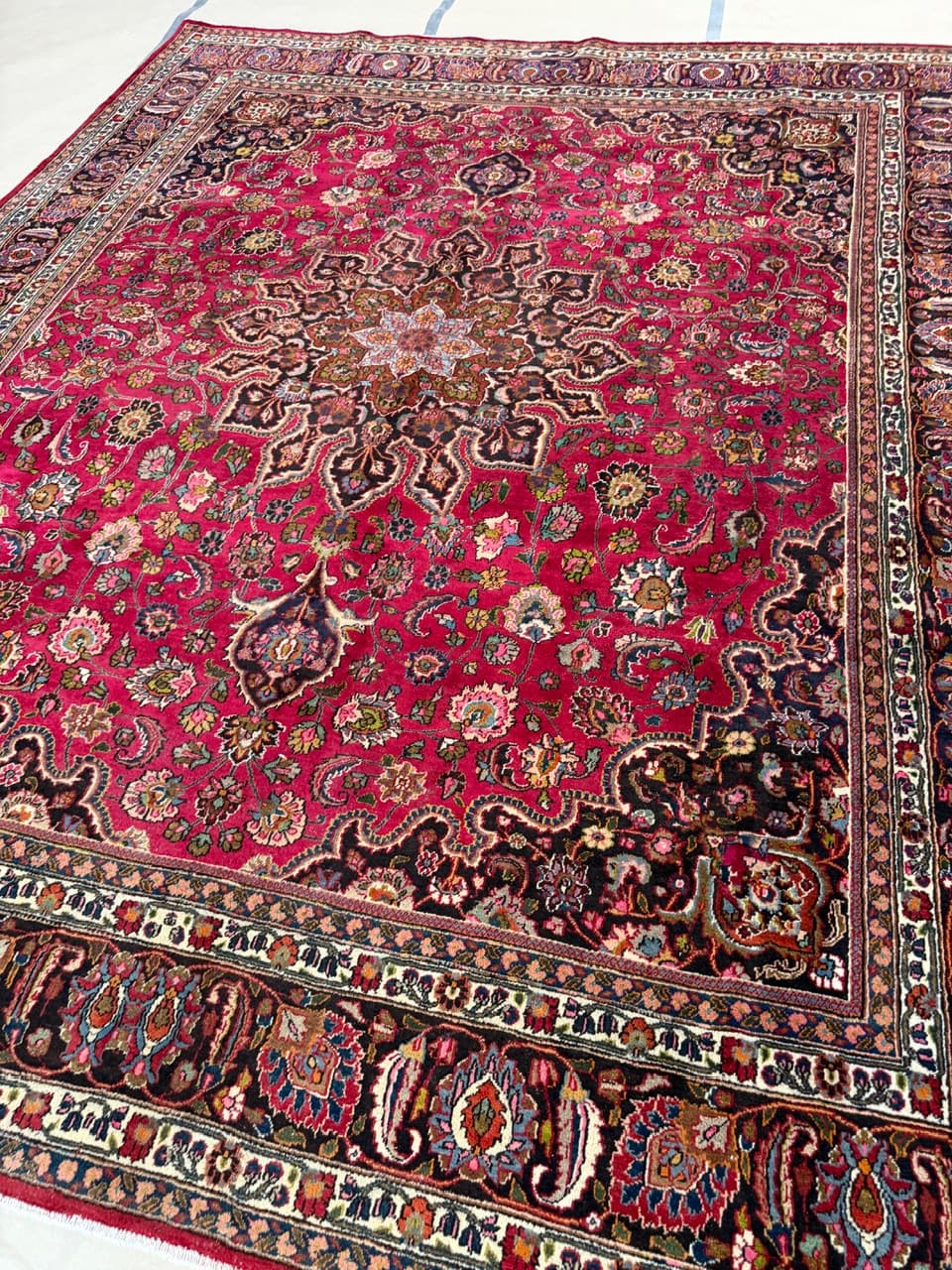 Dywan Mesched 360x300 cm, czerwony, wełna, Iran - 177885