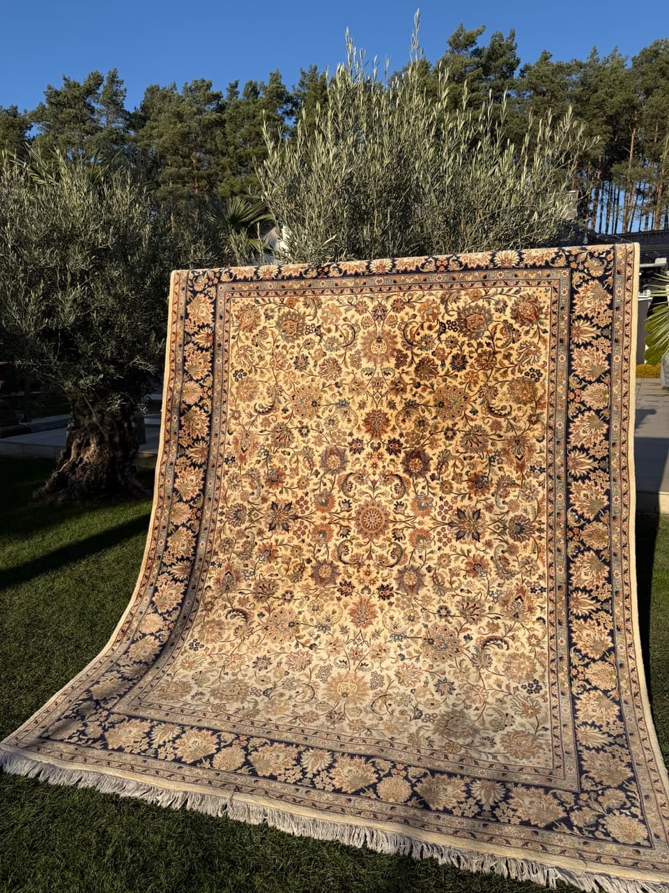Dywan Ispahan 325x245 cm, beżowy, wełna, Iran, lata 90. - 177999
