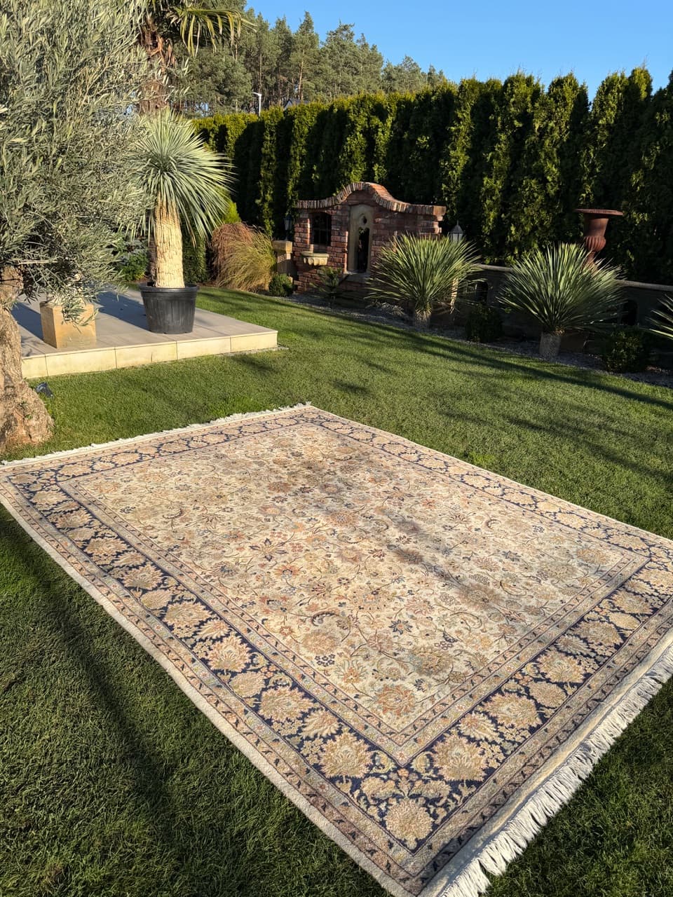 Dywan Ispahan 325x245 cm, beżowy, wełna, Iran, lata 90. - 178004