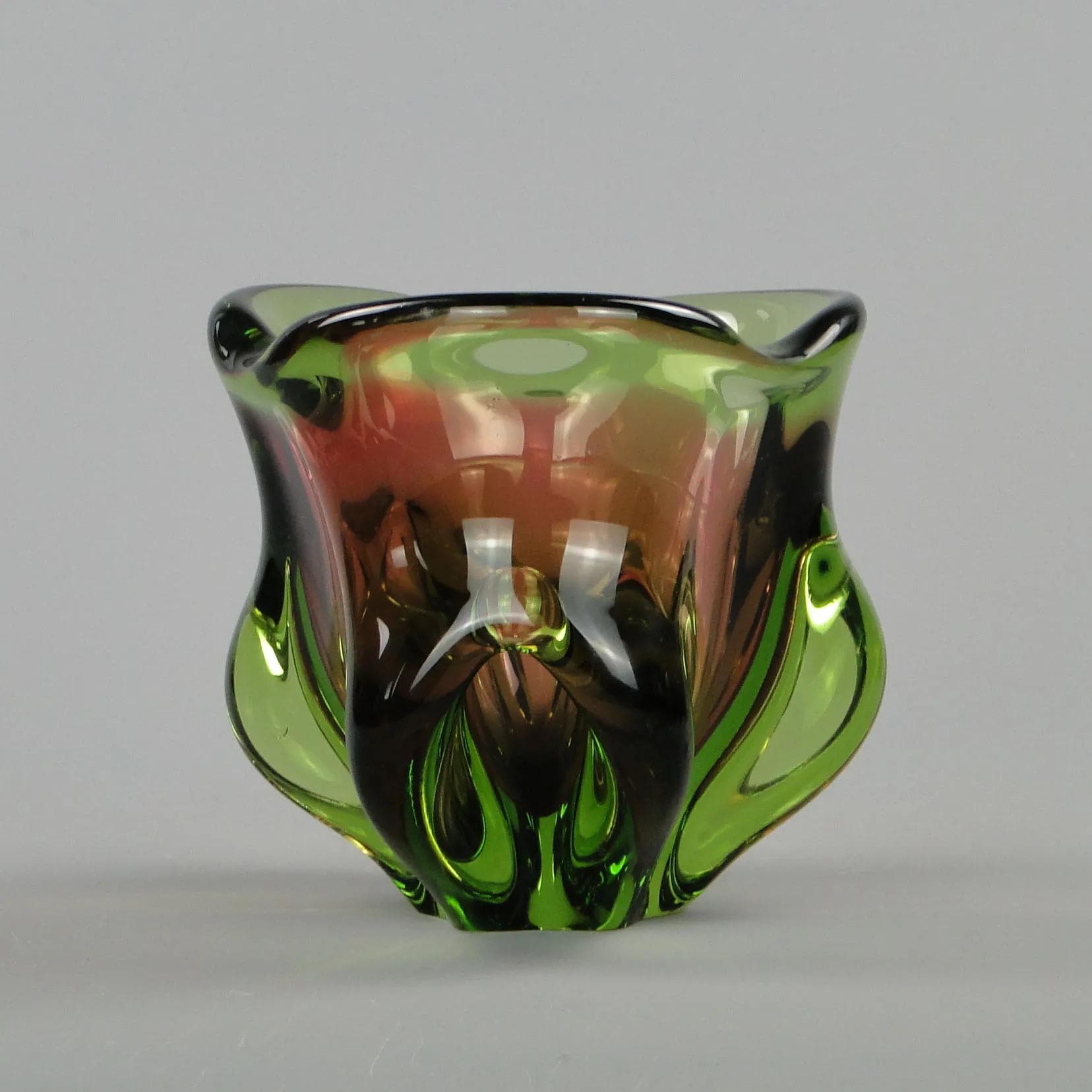 Vase, multicolor glass, by J. Hospodka, Czech Republic, 1960s. - 12391
