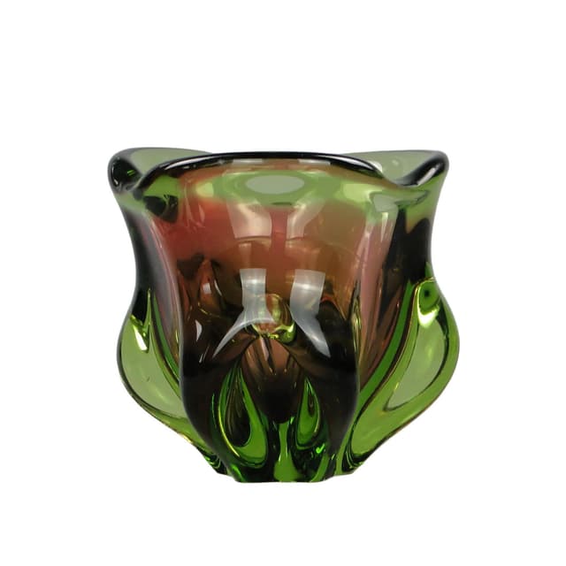 Vase, multicolor glass, by J. Hospodka, Czech Republic, 1960s. - DIMENSION