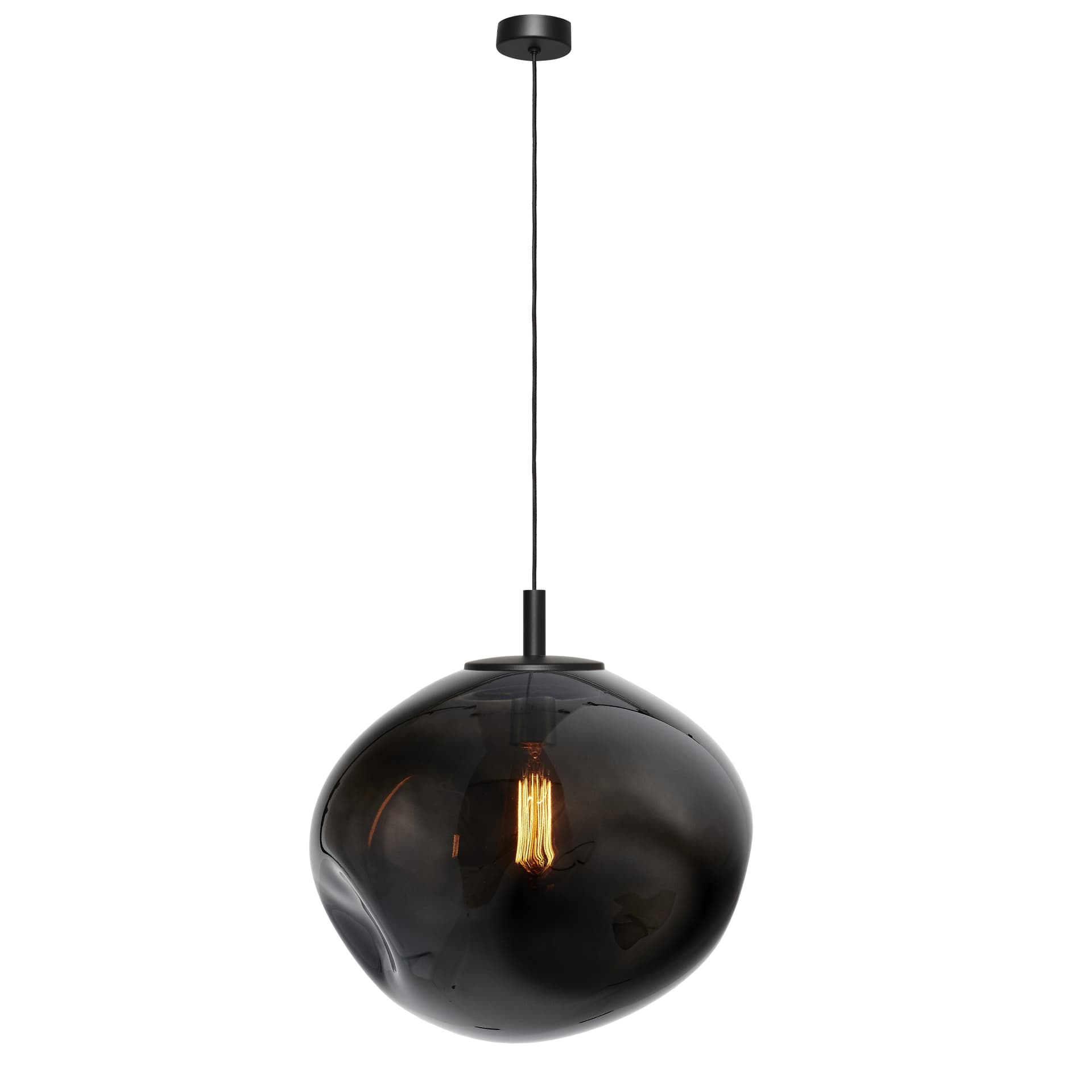 Lampa wisząca AVIA Ø40 czarna, szkło czarne, Kaspa - 178409