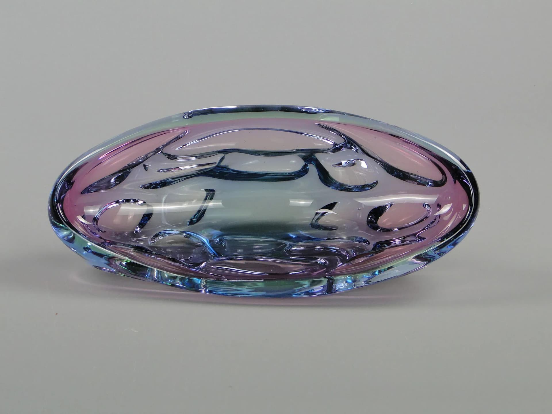 Bowl Propeller, multicolor crystal, by J. Kotik, Czechoslovakia, 1950s - 12384